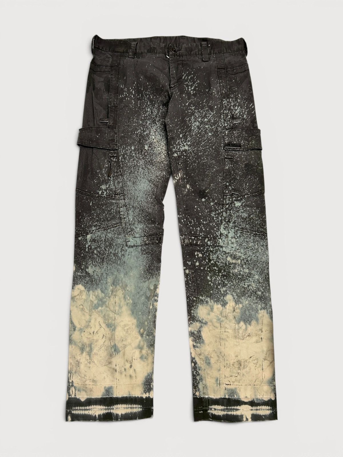 Dirk Bikkembergs FW2007 Bleached Splatter Cargo Pants Size US 31 - 1 Thumbnail