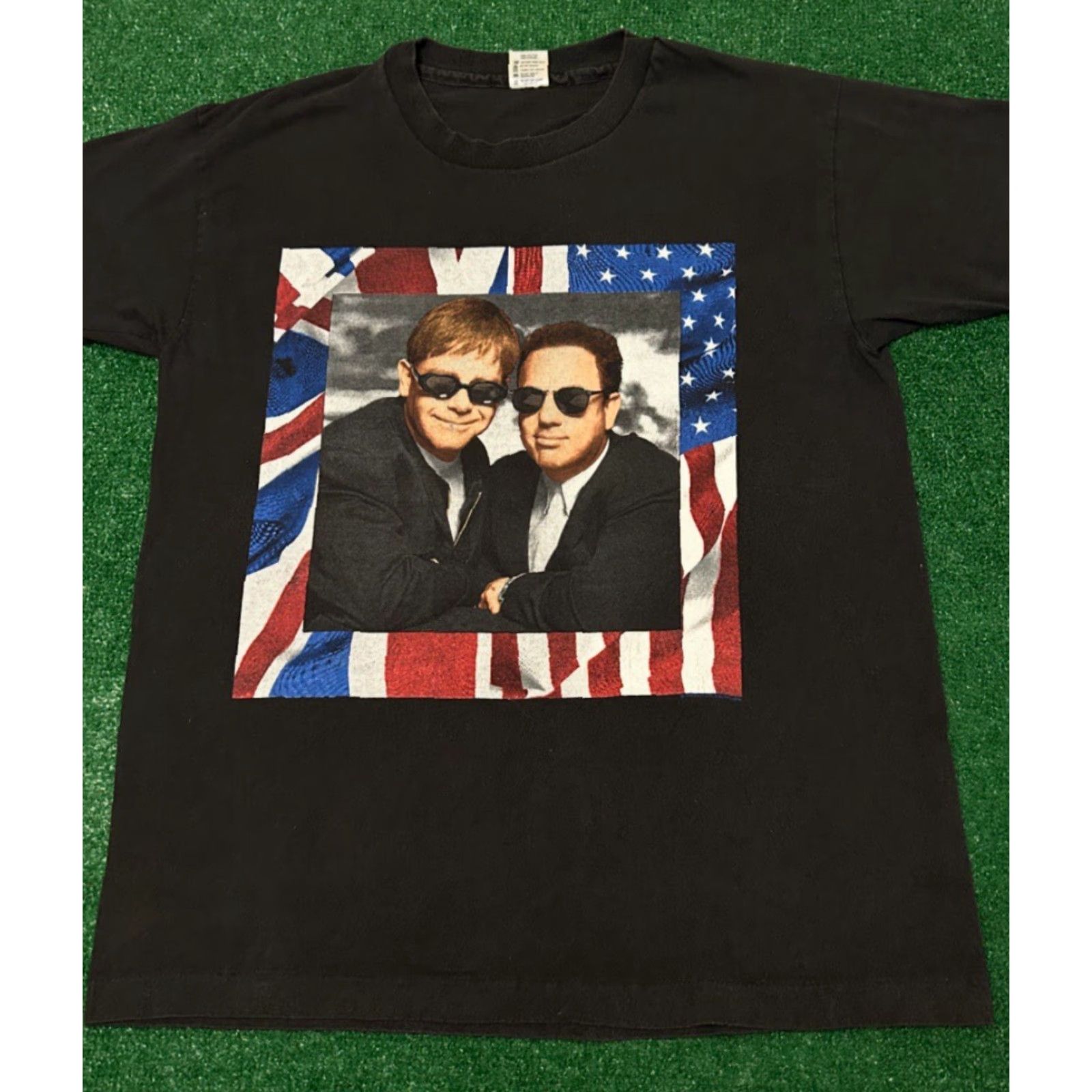 Vintage VINTAGE Elton John Billy Joel Tour 1995 Tee Shirt Band Mens XL Black 90s Music VTG Shirt Size US XL / EU 56 / 4 - 4 Thumbnail