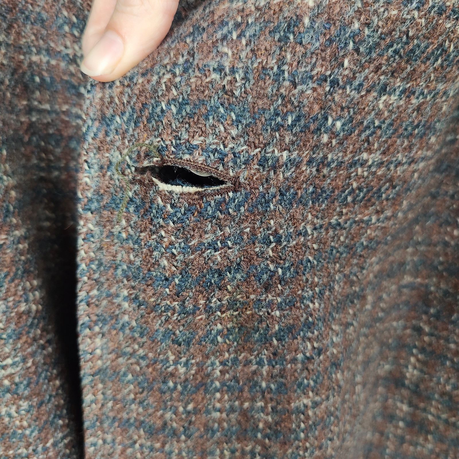 Harris Tweed × Roberto Cavalli Vintage 50s Harris Tweed Overcoat Mens Large Trotters Trench Size US L / EU 52-54 / 3 - 4 Thumbnail