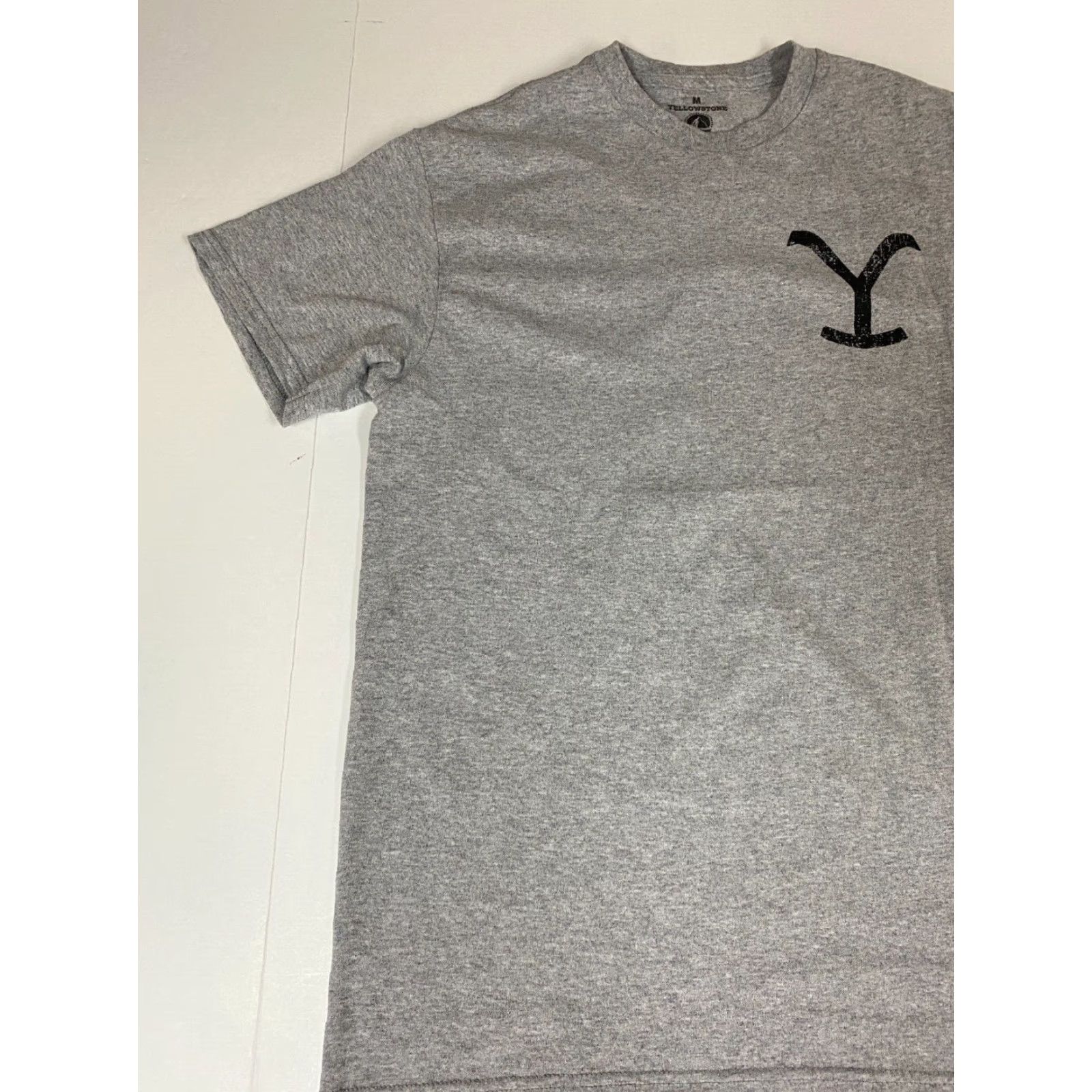 Vintage Yellowstone Mens Shirt M Gray Logo T-Shirt 90s Space University American Cotton Short Sleeve Crew Neck Mens Size US M / EU 48-50 / 2 - 3 Thumbnail