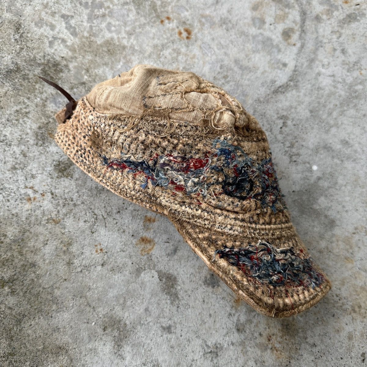 Kapital Sahara Desert Boro Sashiko Patchwork Trashed Conductor hat Size ONE SIZE - 9 Thumbnail