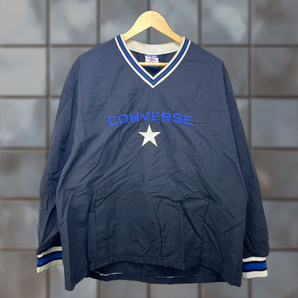 Converse VINTAGE Converse Jacket Windbreaker Men XL Black 90s All Star USA Size US XL / EU 56 / 4 - 1 Thumbnail