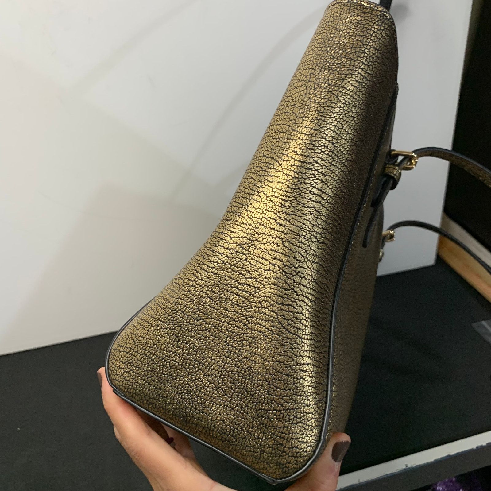 Coach Coach Gold Metallic Turnlock Tote Size ONE SIZE - 13 Thumbnail