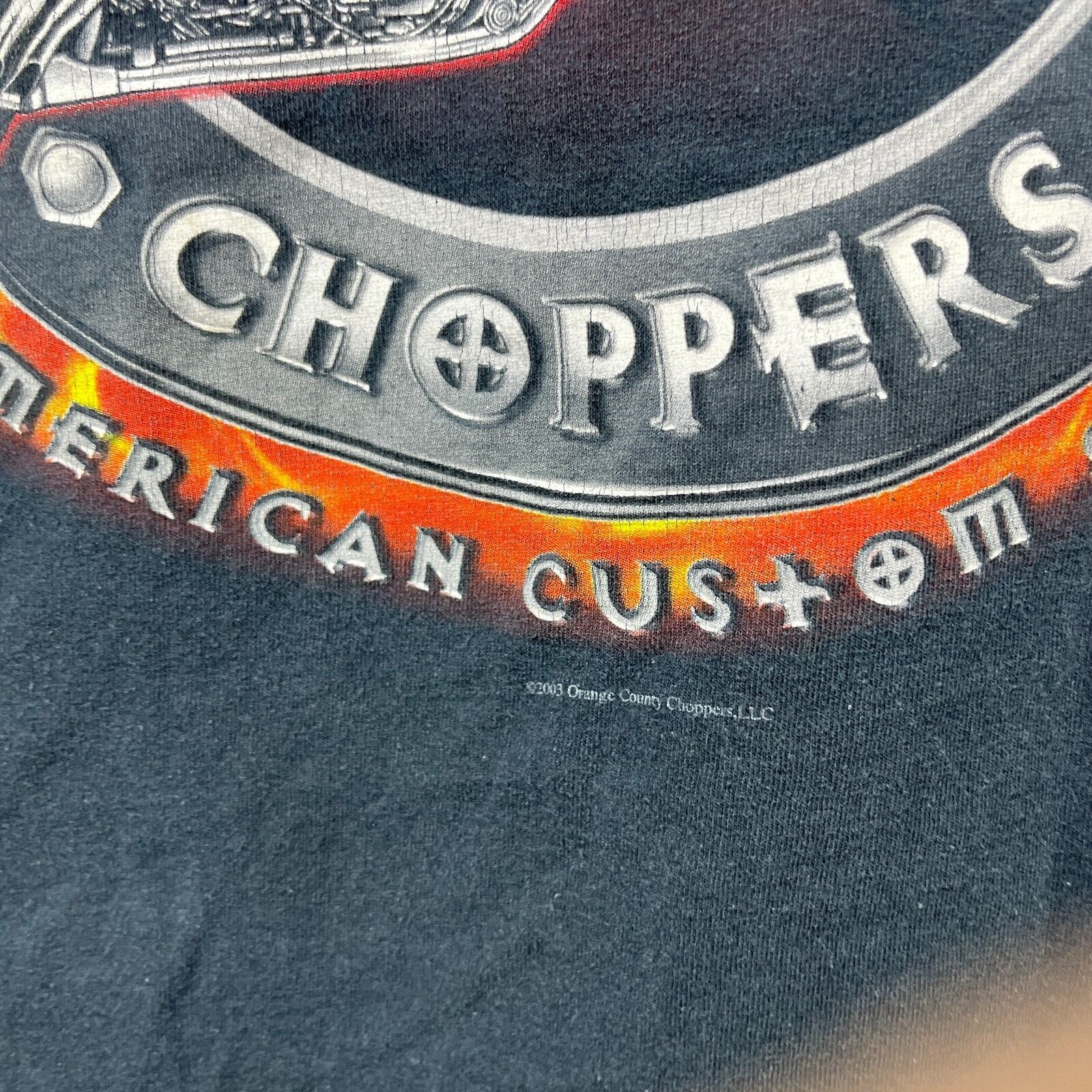 Vintage Vintage Y2K Orange County Choppers Flames Biker Medium Faded Size US M / EU 48-50 / 2 - 13 Thumbnail