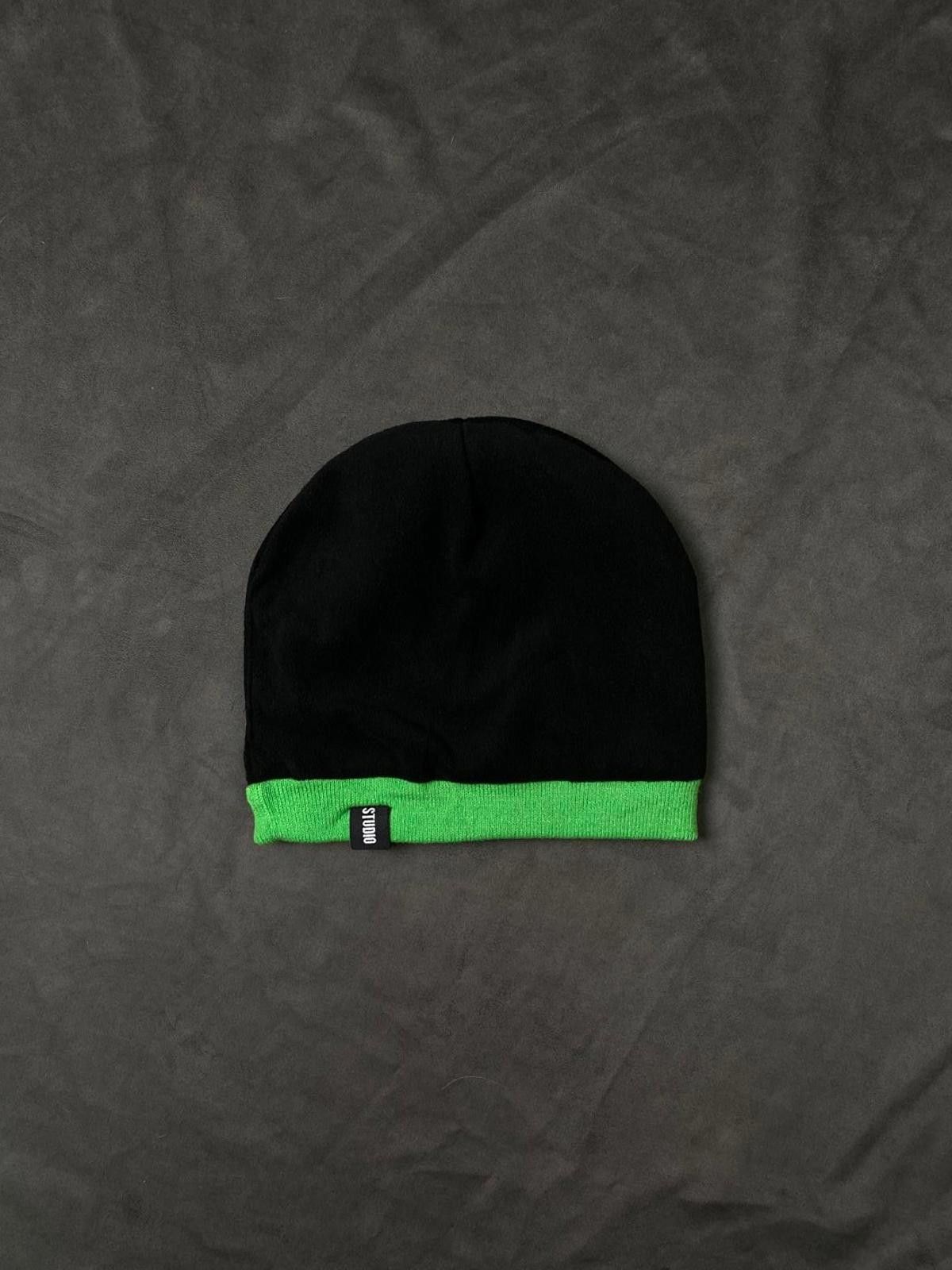 Japanese Brand Deadstock Faces Graphic No Cuff Knit Green Beanie Hats OS Size ONE SIZE - 7 Thumbnail