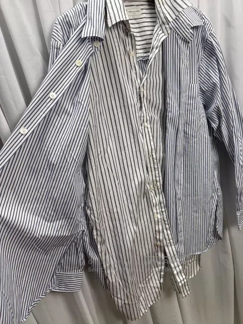 Dries Van Noten Dries Van Noten Double-layer striped relaxed fit blouse| Size S / US 4 / IT 40 - 5 Thumbnail