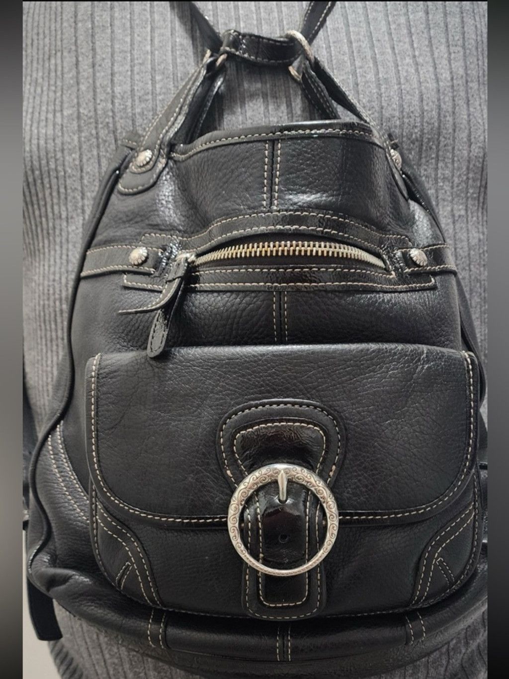 Brighton Brighton Black Leather Backpack Convertible Shoulder Bag Size ONE SIZE - 14 Thumbnail