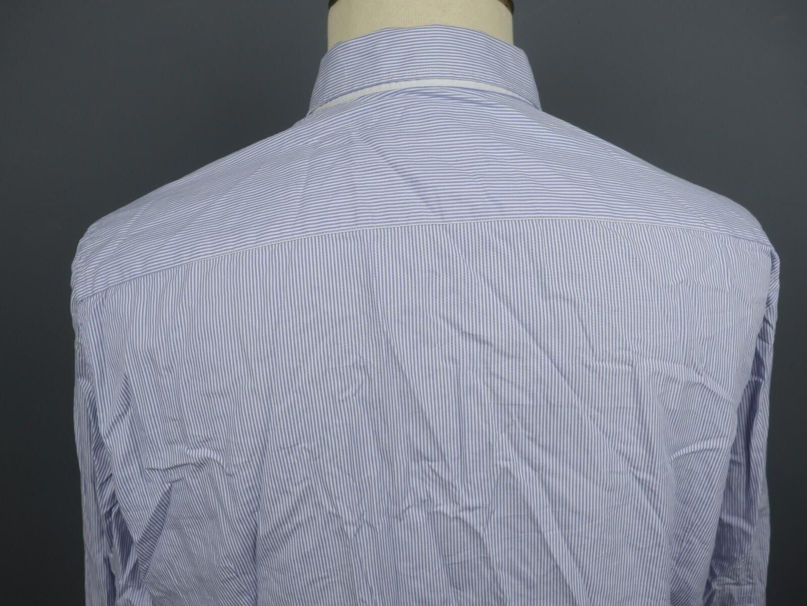 Designer Hackett London Blue Striped Button Up Shirt Size 2XL Size US XXL / EU 58 / 5 - 9 Thumbnail