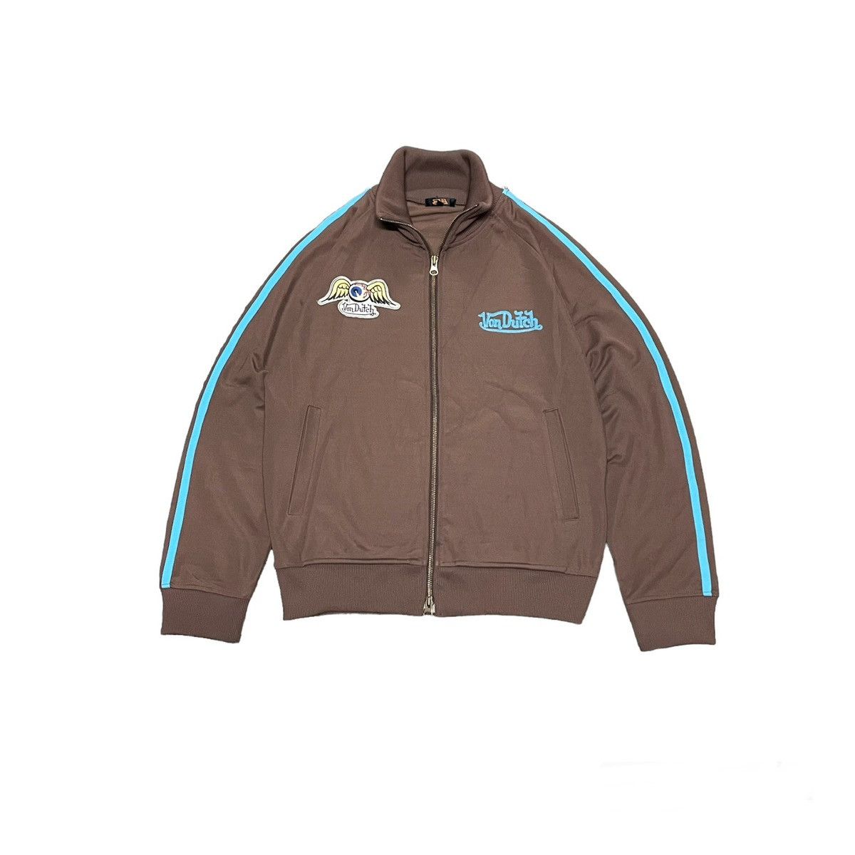 image of Y2K Track Top Von Dutch in Beige, Men's (Size Medium)