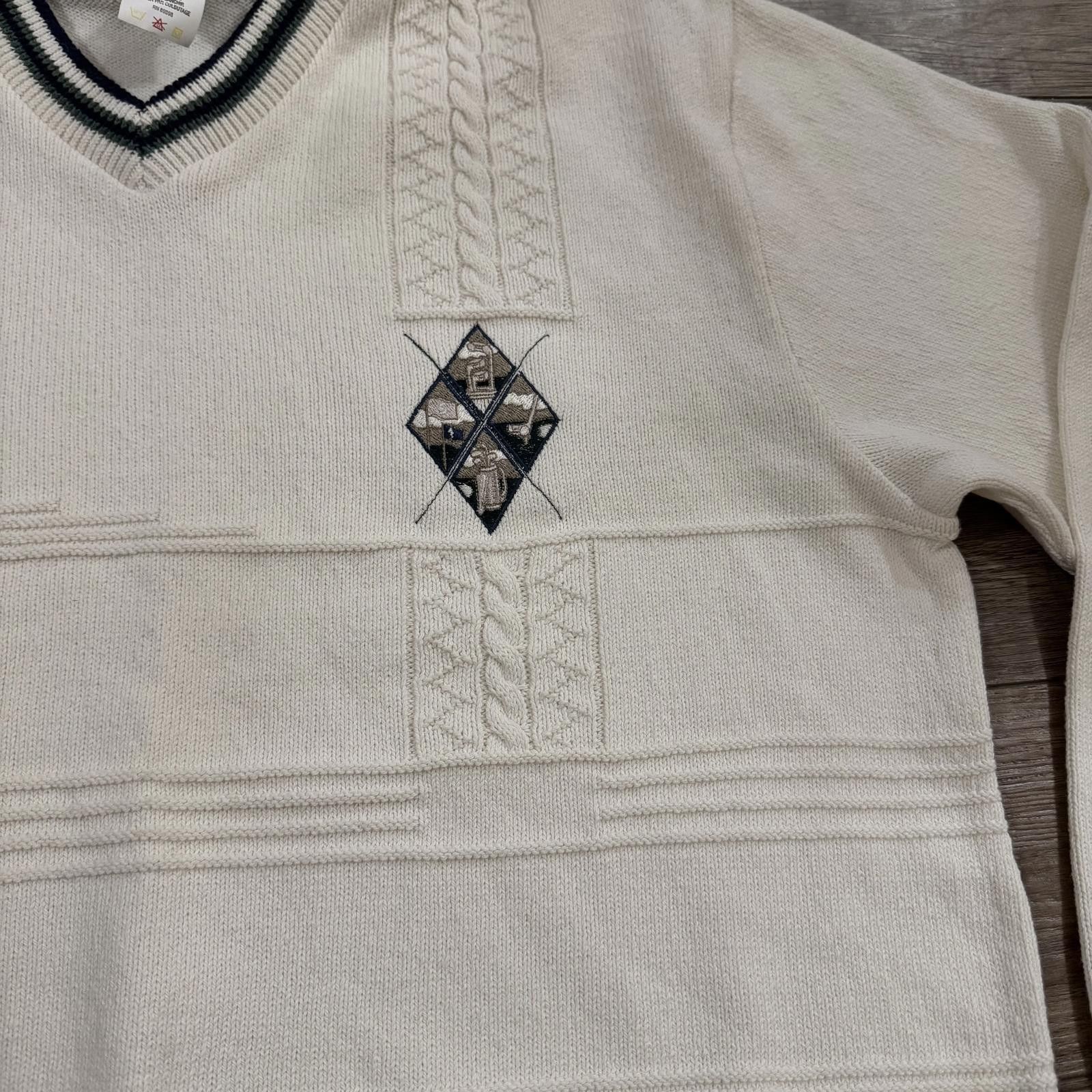 Other Vintage Golf Knit Sweater Arnold Palmer 90s Preppy Size US XL / EU 56 / 4 - 2 Thumbnail