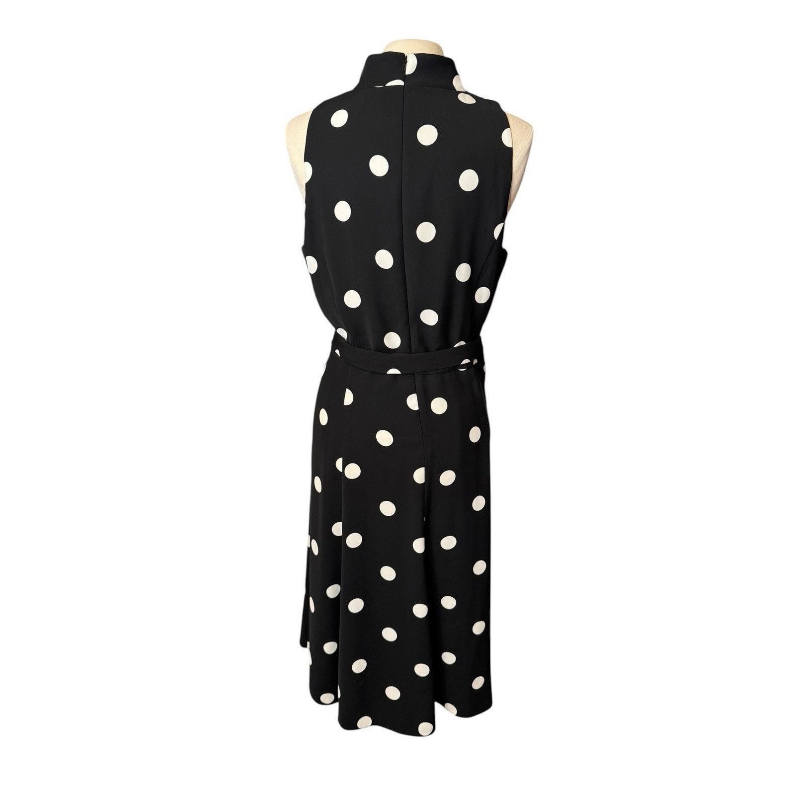 Lauren Ralph Lauren Ralph Lauren Black White Polka Dot Midi Dress Size XXL / US 16-18 / IT 52-54 - 6 Thumbnail