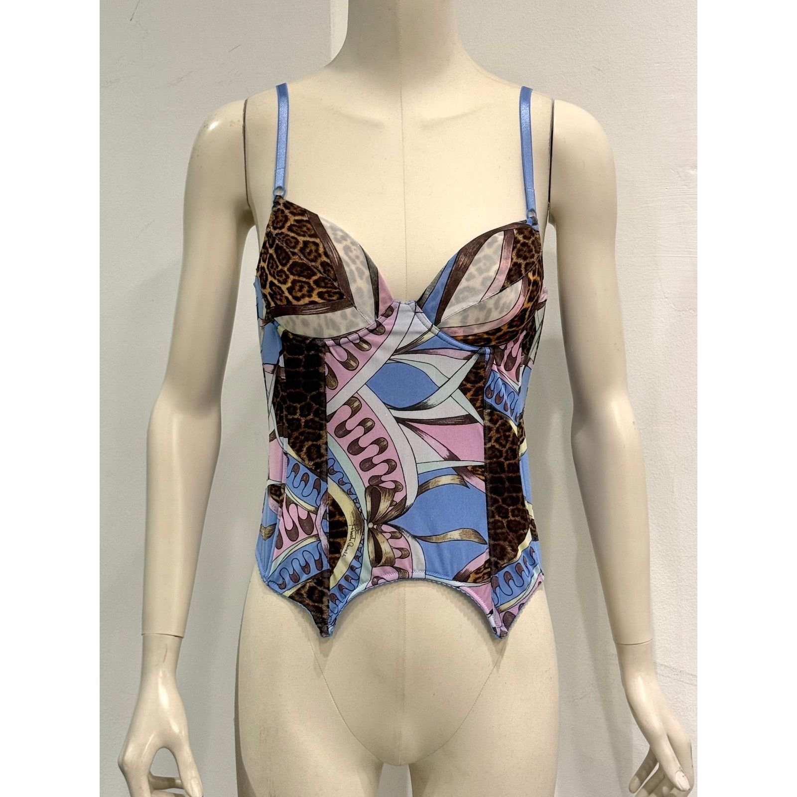 Roberto Cavalli 2000s Roberto Cavalli printed corset top Size L / US 10 / IT 46 - 1 Thumbnail