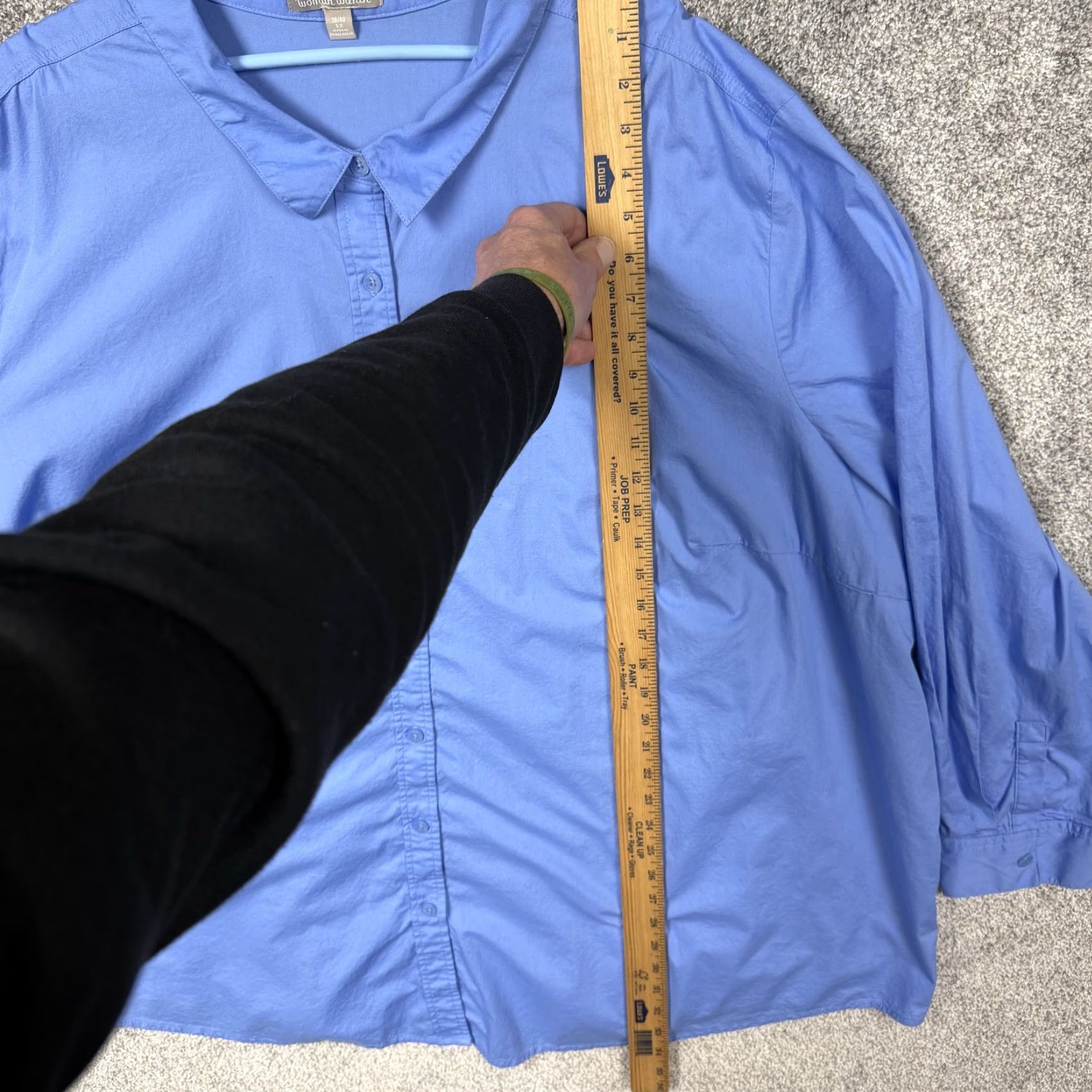 Vintage VINTAGE? No. Woman Within Button-Up Tunic Shirt Women 5X Blue Cotton Long Sleeve Casual Workwear Preppy Size XXL / US 16-18 / IT 52-54 - 2 Thumbnail