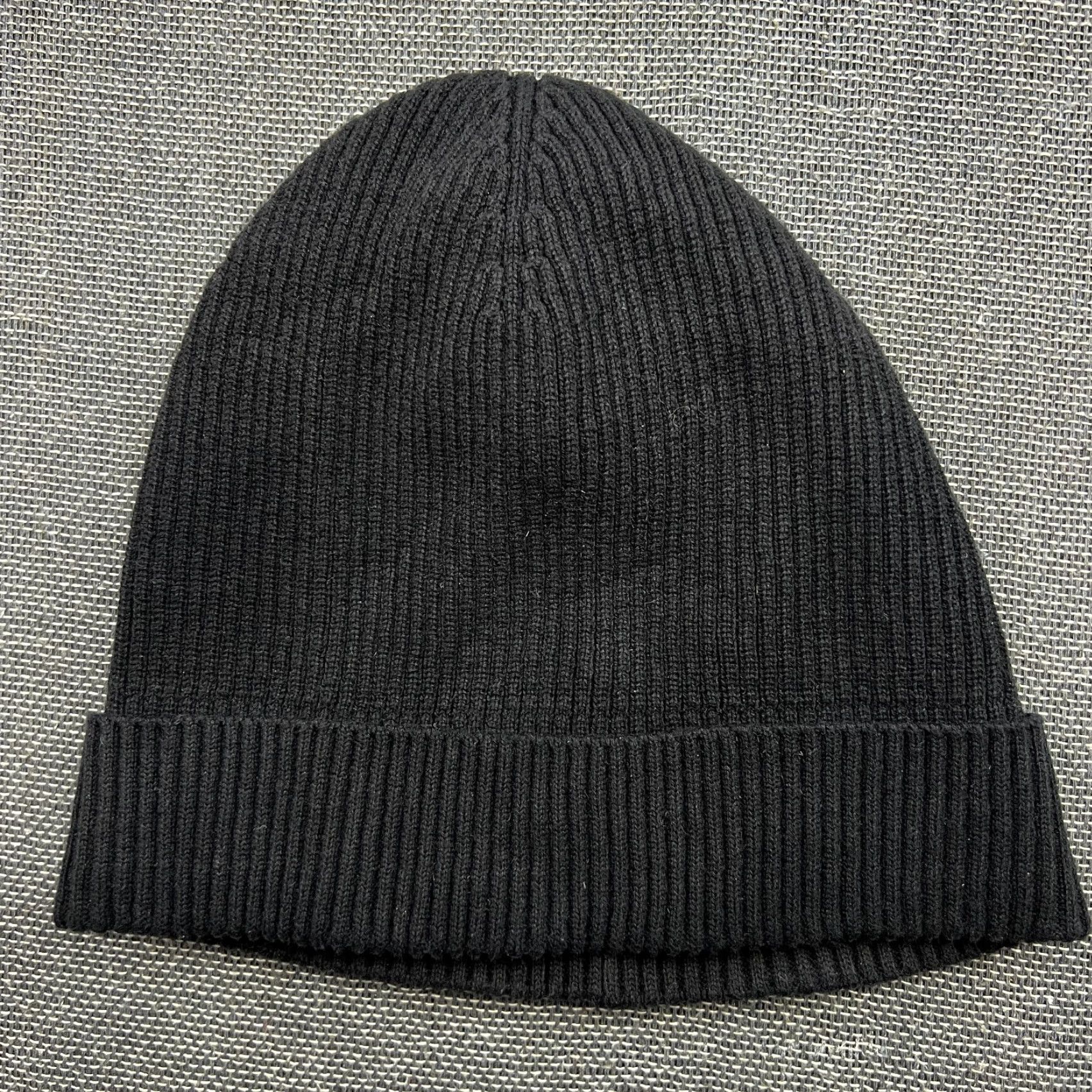 Arket ARKET Beanie Hat One Size Black Ribbon Cuffed Cotton Beanie Unisex Adults Knit Thermal Size ONE SIZE - 2 Thumbnail
