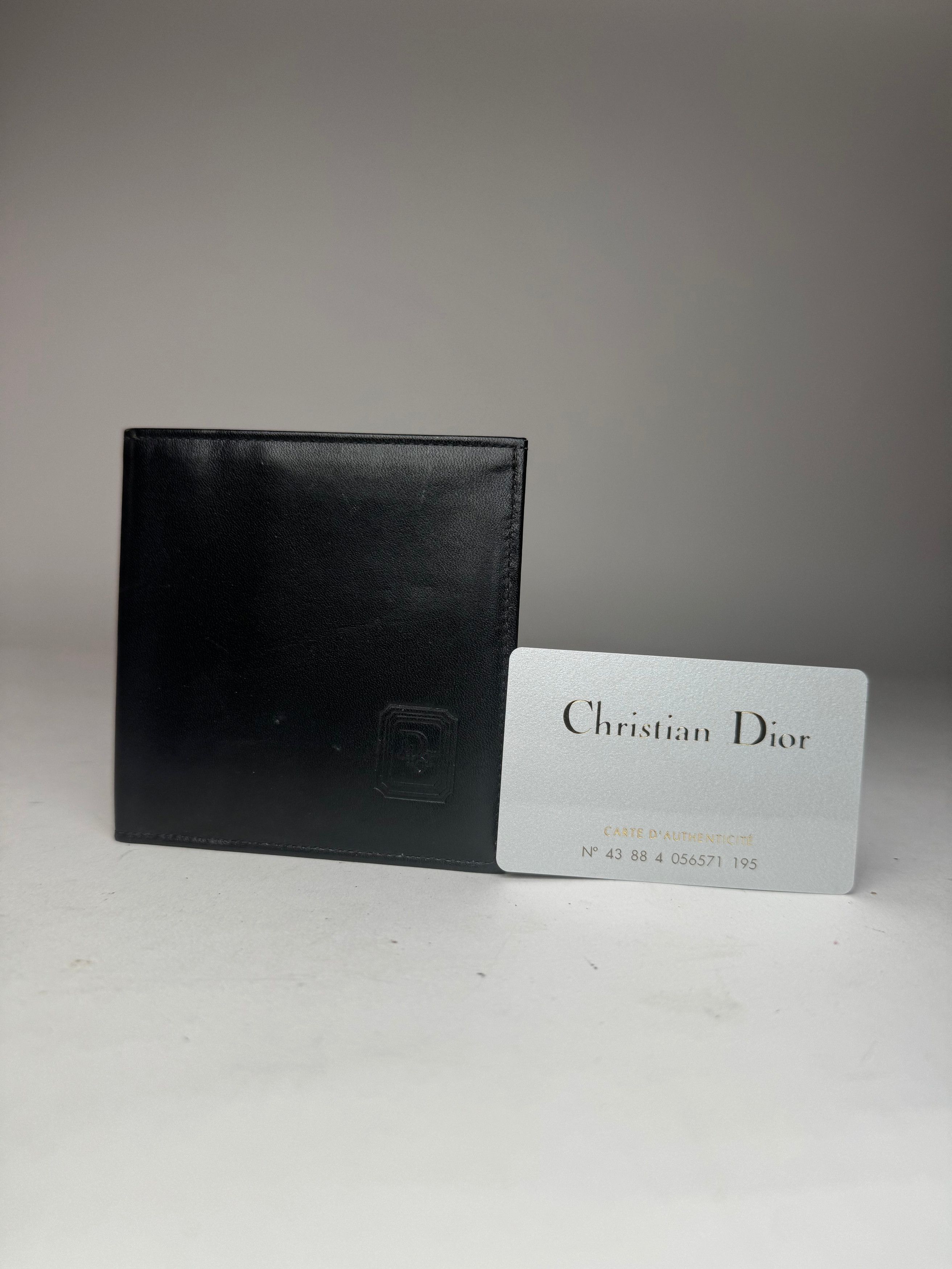 Dior Vintage Flapable Leather Wallet Black Size ONE SIZE - 1 Thumbnail