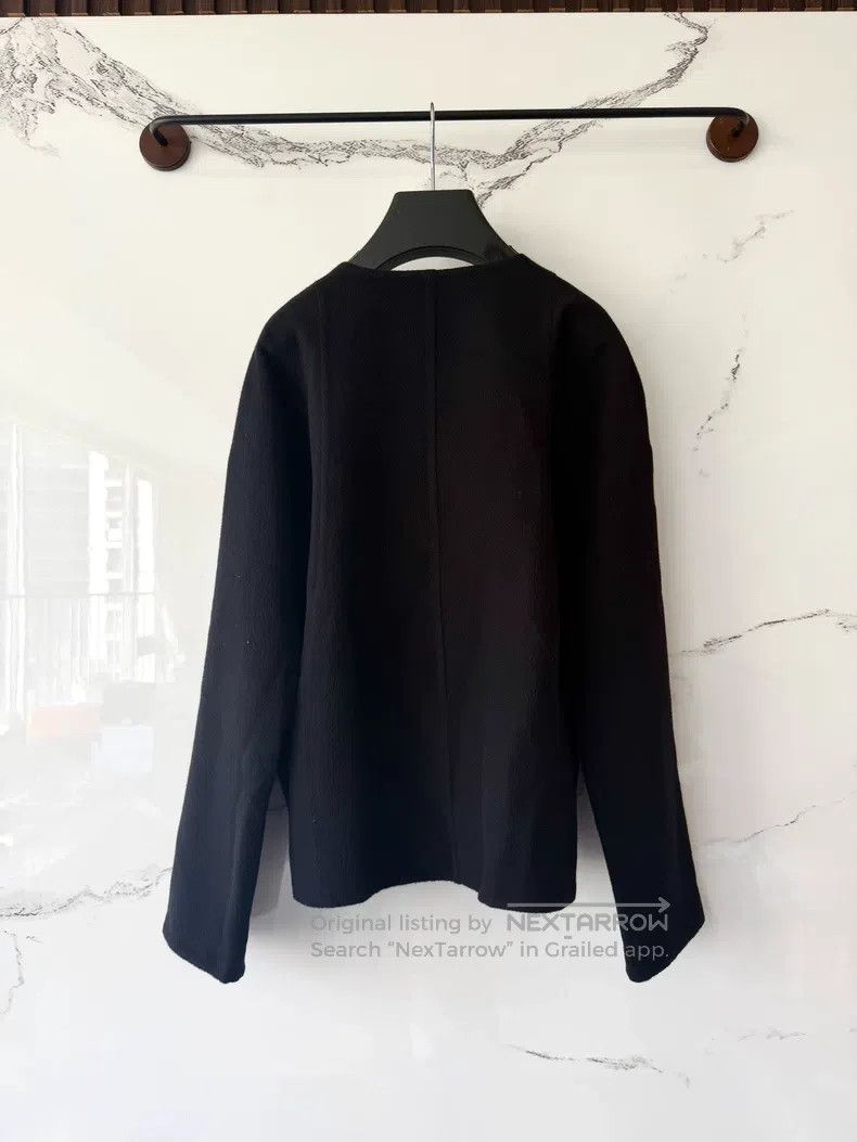 Hermes Hermes Black Cashmere Leather Trimmed Short Jacket Size XS / US 0-2 / IT 36-38 - 3 Thumbnail