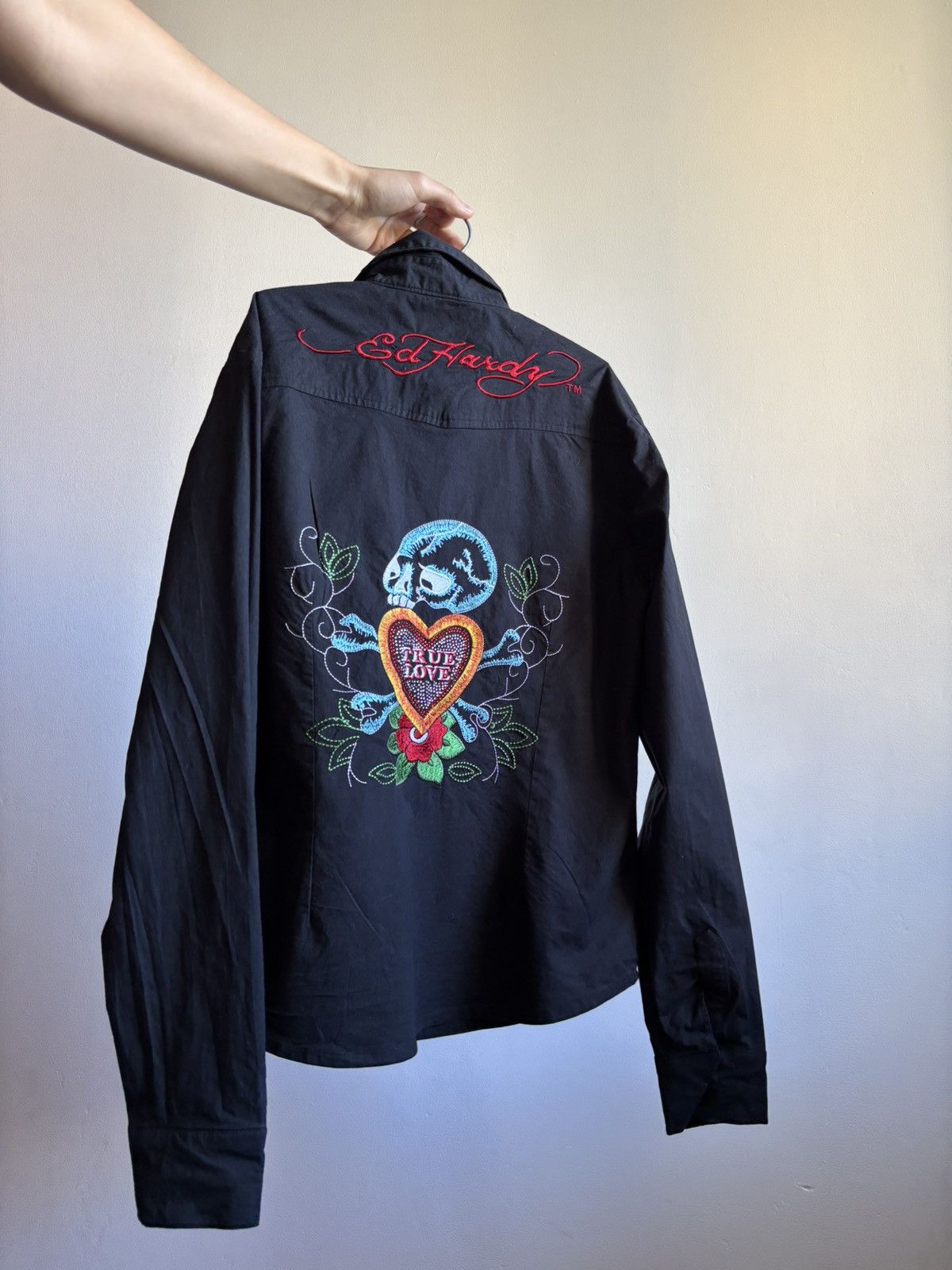 Christian Audigier Vintage Y2K 90s Ed Hardy True To My Love Shirt Longsleeve Size S / US 4 / IT 40 - 7 Thumbnail