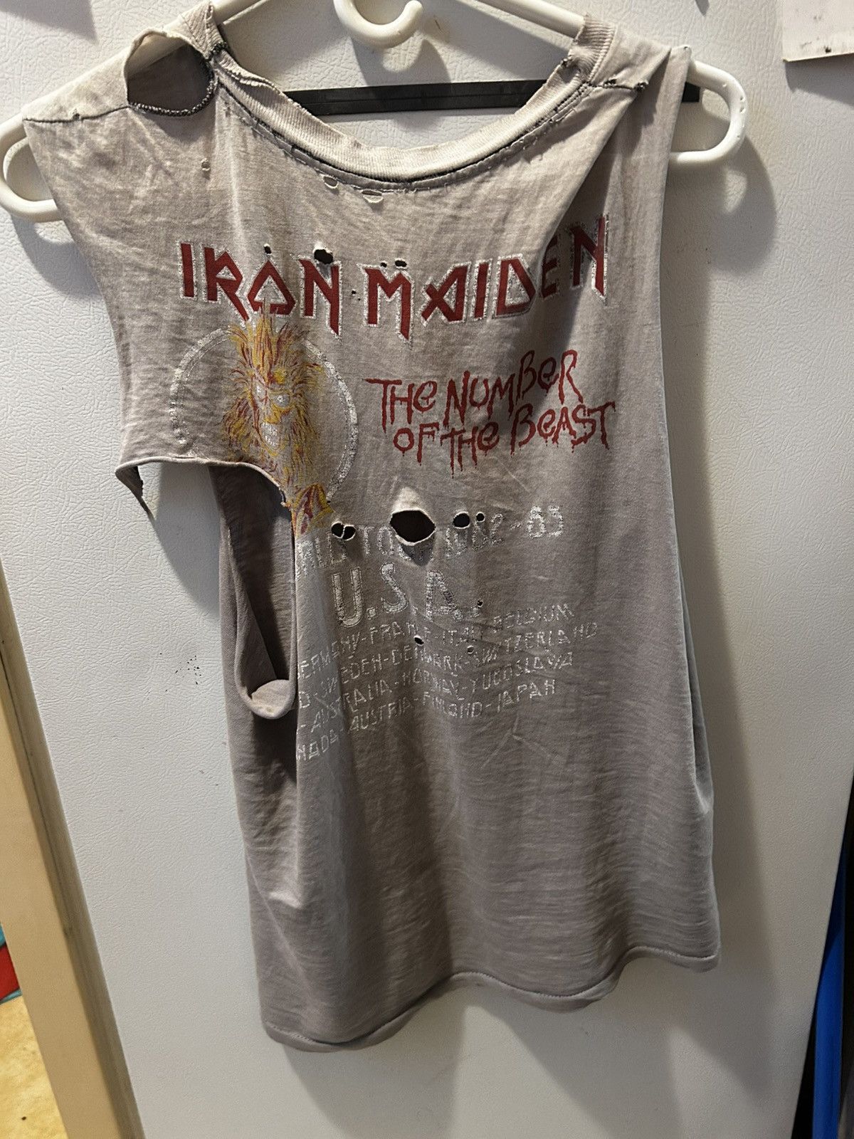Band Tees × Iron Maiden × Vintage Sleeveless ‘82 Iron Maiden “The Beast on the Road” Tour Tee Size US M / EU 48-50 / 2 - 2 Thumbnail