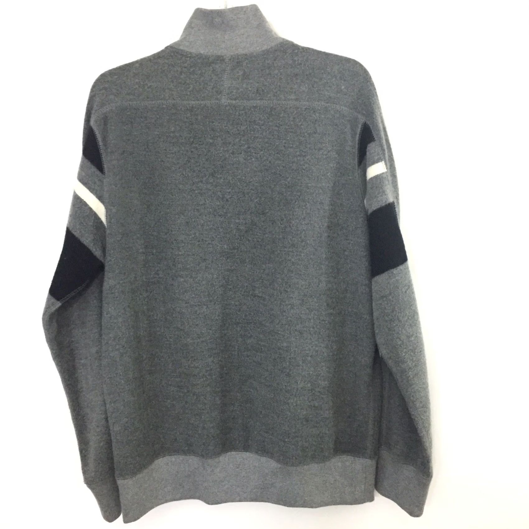 Chaps Chaps Sweater Mens M Gray Long Sleeve Henley Cotton Blend Mock Neck Striped Casual Size US M / EU 48-50 / 2 - 7 Thumbnail