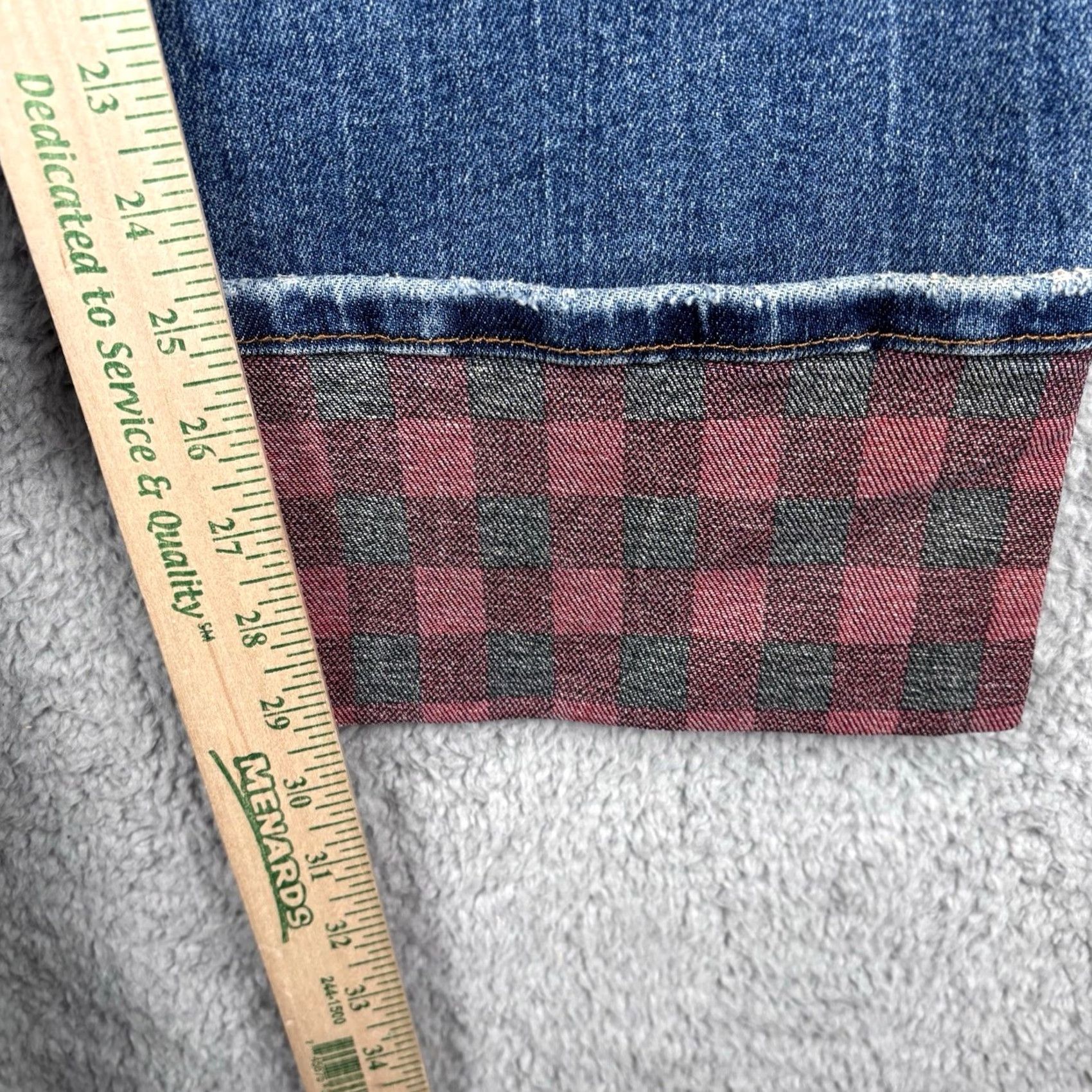 Vintage Judy Blue Jeans Straight Fit High Rise 30x30 30x33 Plaid Cuff Blue Denim Women's 5-Pocket Modern Bohemian Western Vintage? Size 32" / US 10 / IT 46 - 7 Thumbnail