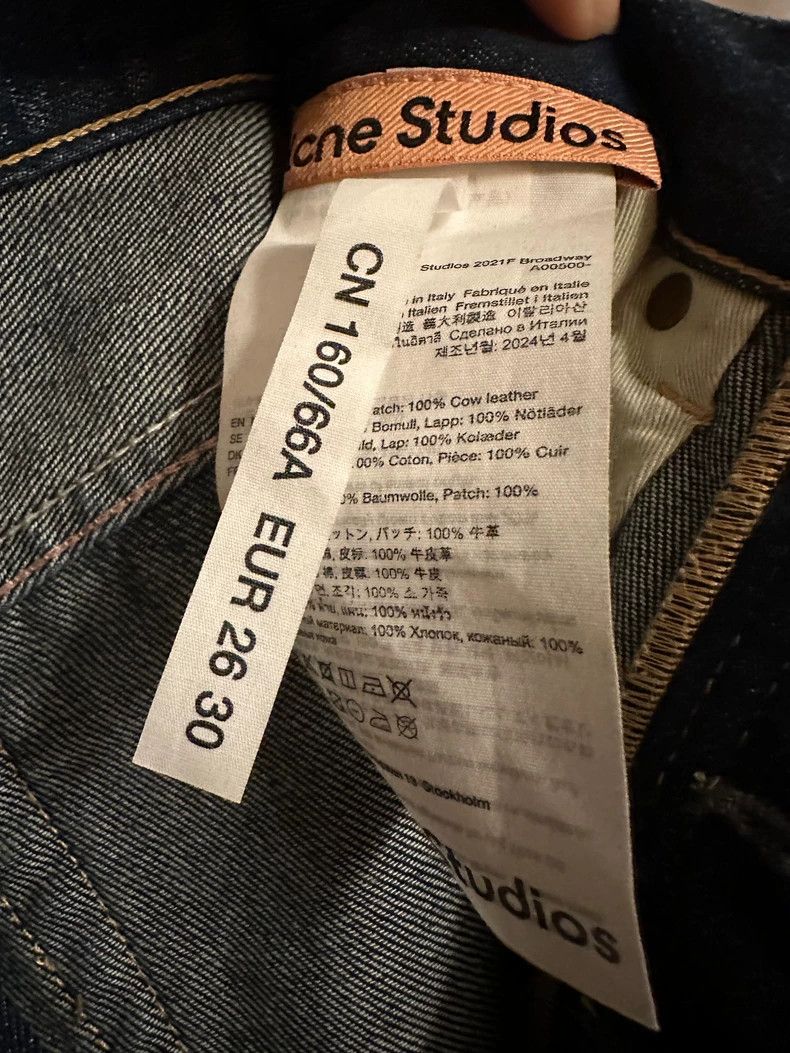 Acne Studios Acne Studios Blue water ripple washed distressed wide-leg Size US 26 / EU 42 - 3 Thumbnail