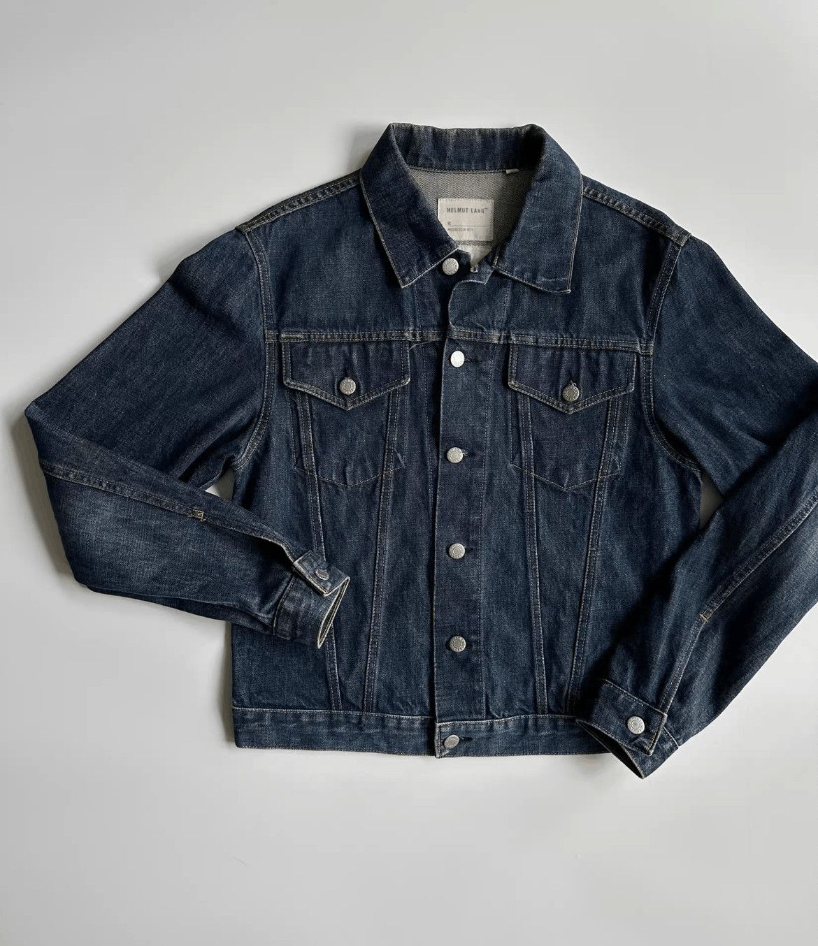 helmut lang classic raw denim jacket 99s Vintage denim jacket