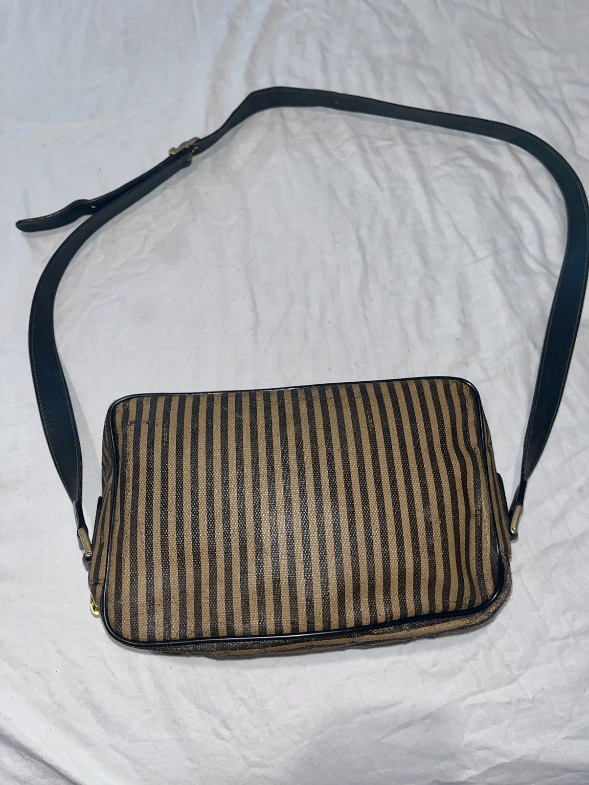 Fendi Authentic Vintage Fendi 1980s Pequin Striped Messenger Bag Size ONE SIZE - 2 Thumbnail