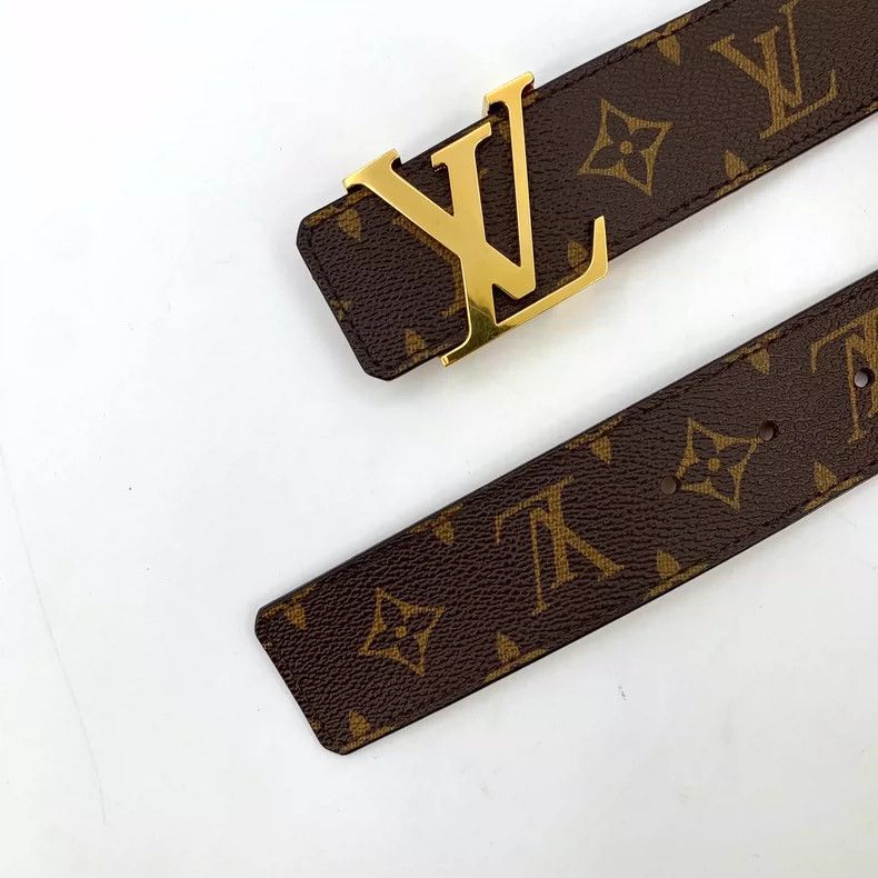 Louis Vuitton Louis Vuitton Dark brown logo full print smooth buckle bel Size ONE SIZE - 4 Thumbnail