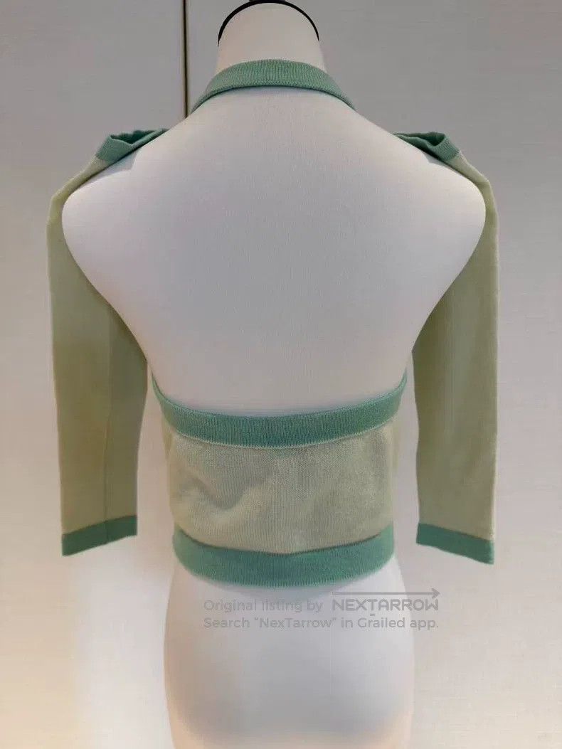 Chanel Chanel 23s mint green knitted hanging neck strap sleeve su Size XXS / US 00 / IT 34 - 2 Thumbnail