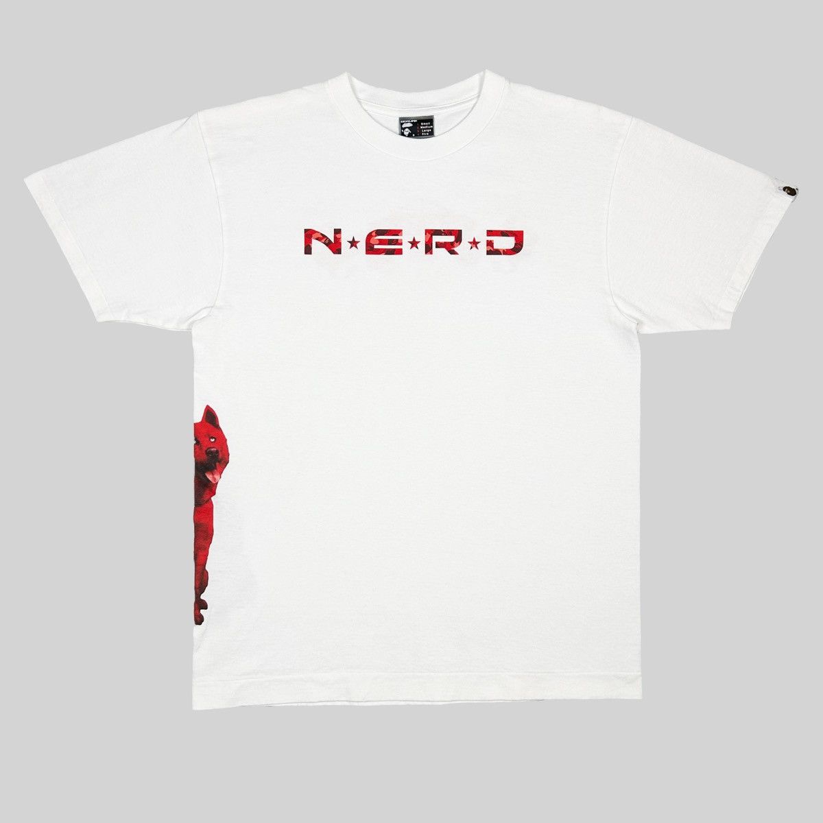 image of Bape X Nerd Fly Or Die Tee in White, Men's (Size Large)