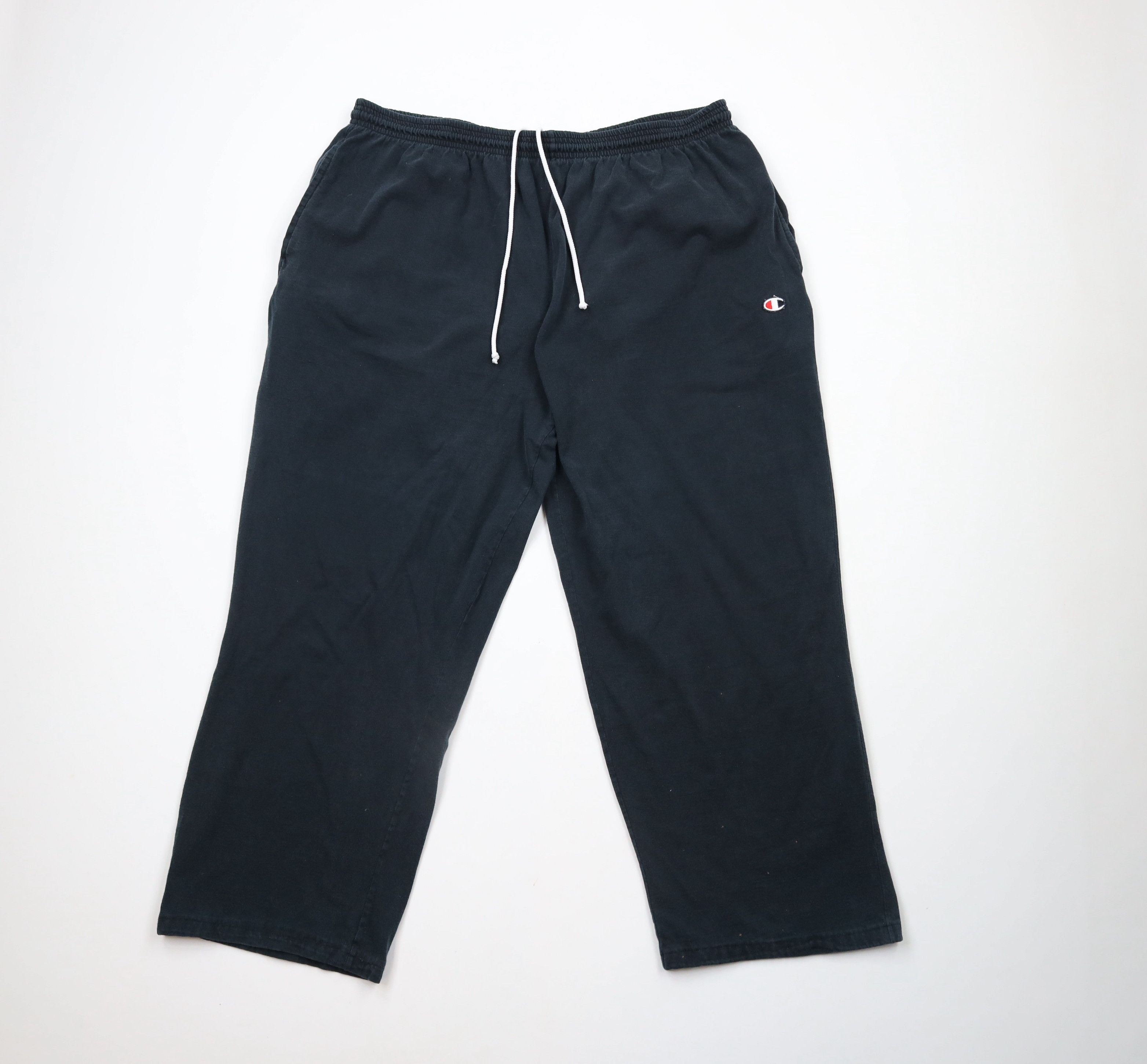 Champion × Vintage Vintage 90s Champion Logo Wide Leg Pants Cotton Black Size US 40 / EU 56 - 1 Thumbnail