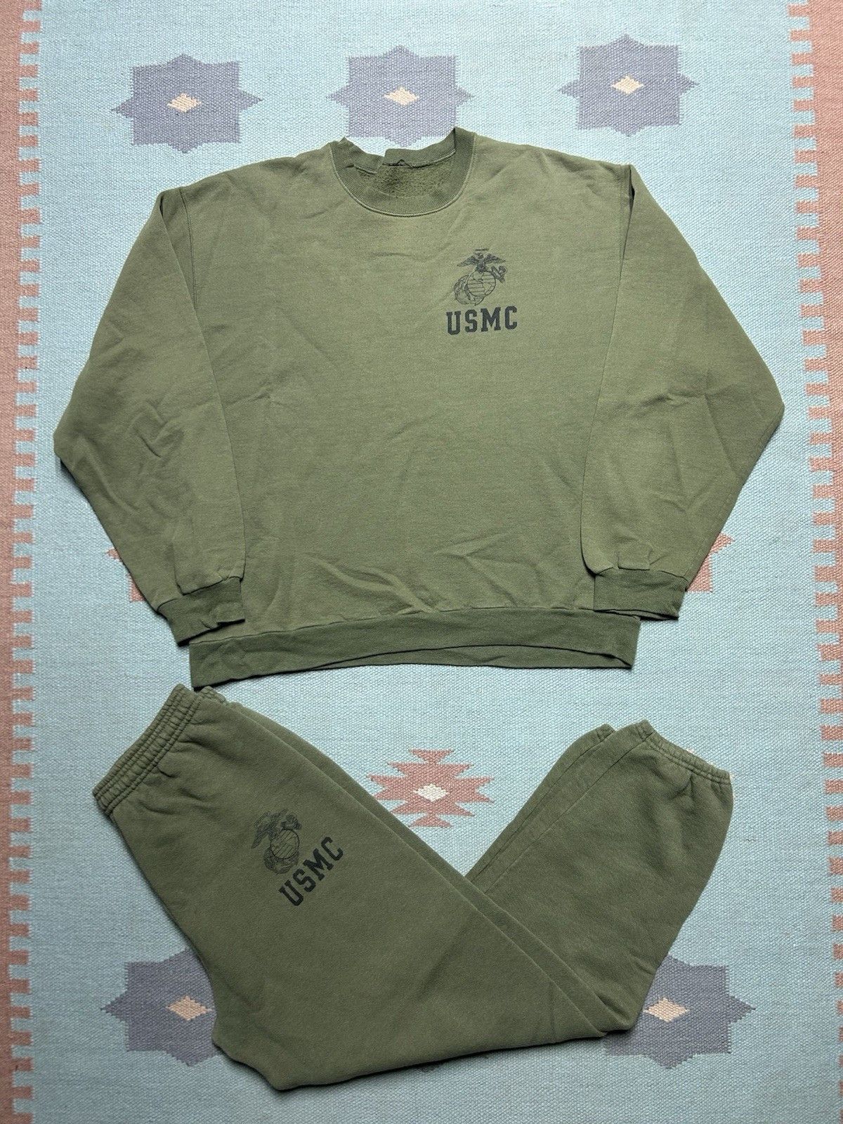 Vintage VTG USMC sweatsuit 2 piece sweatpants sweatshirt marine M Size US M / EU 48-50 / 2 - 1 Thumbnail