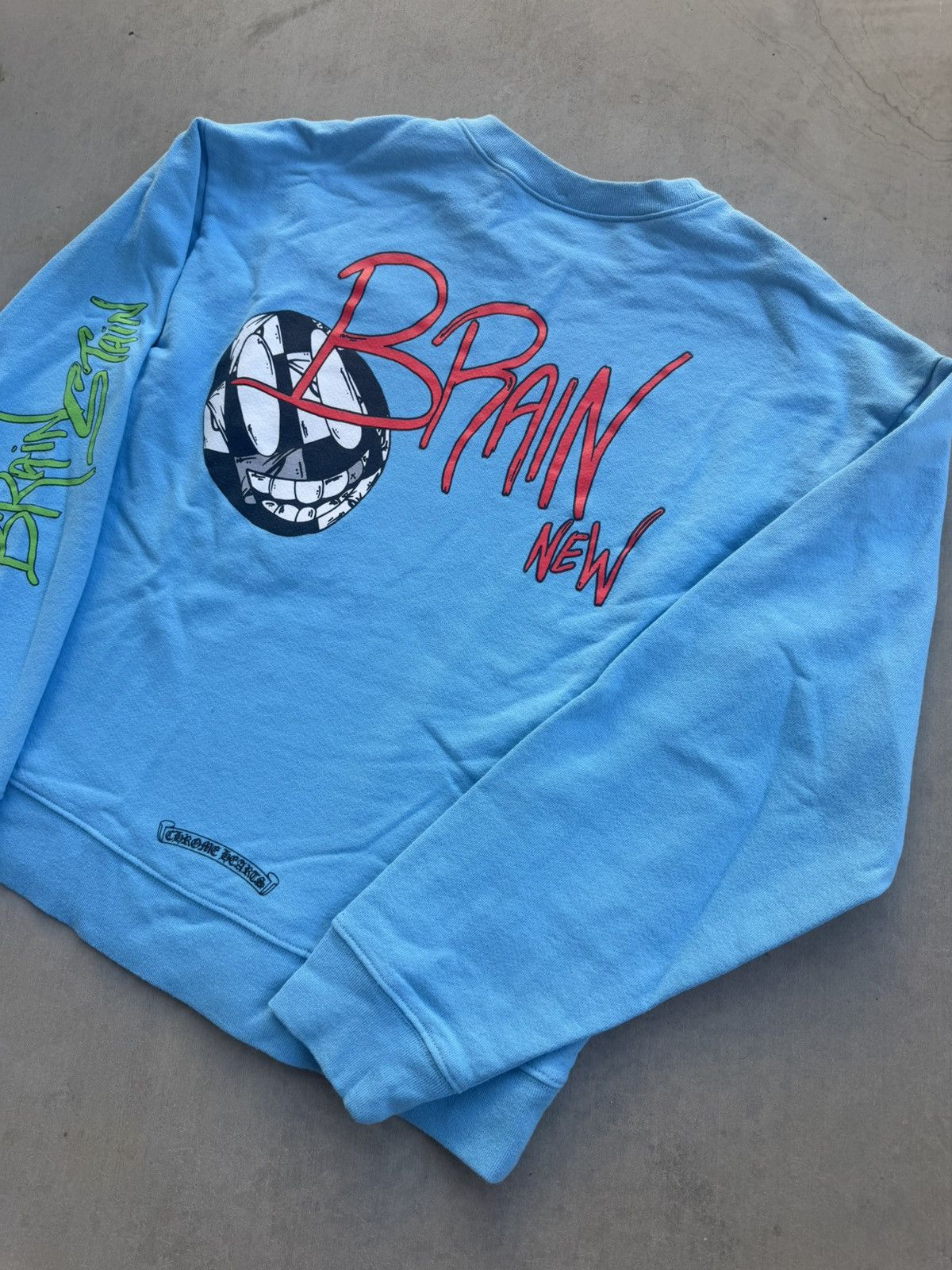 Chrome Hearts Matty Boy x Chrome Hearts “Brain New” Crewneck Blue – Size M Size US M / EU 48-50 / 2 - 7 Thumbnail