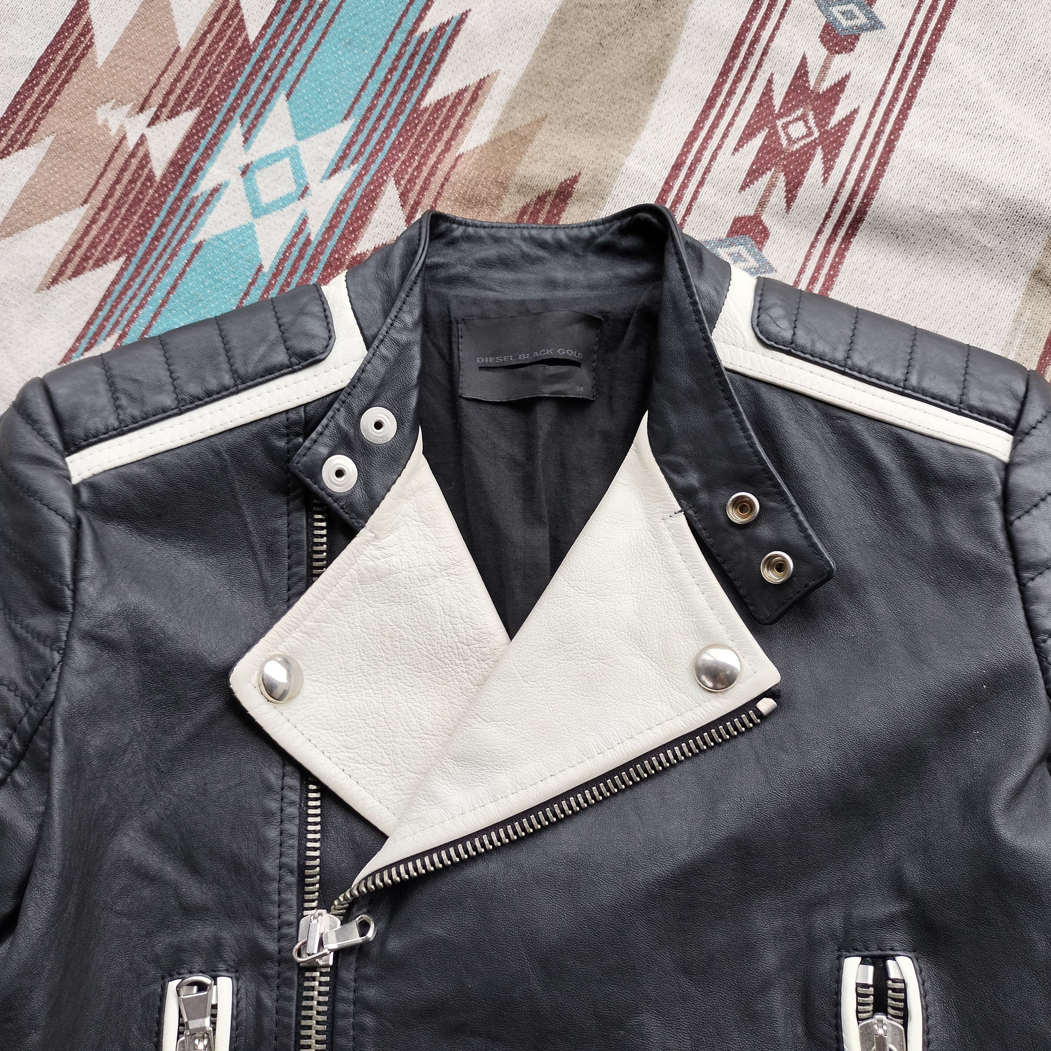Diesel Black Gold black gold moto bullhide leather jacket Size S / US 4 / IT 40 - 3 Thumbnail