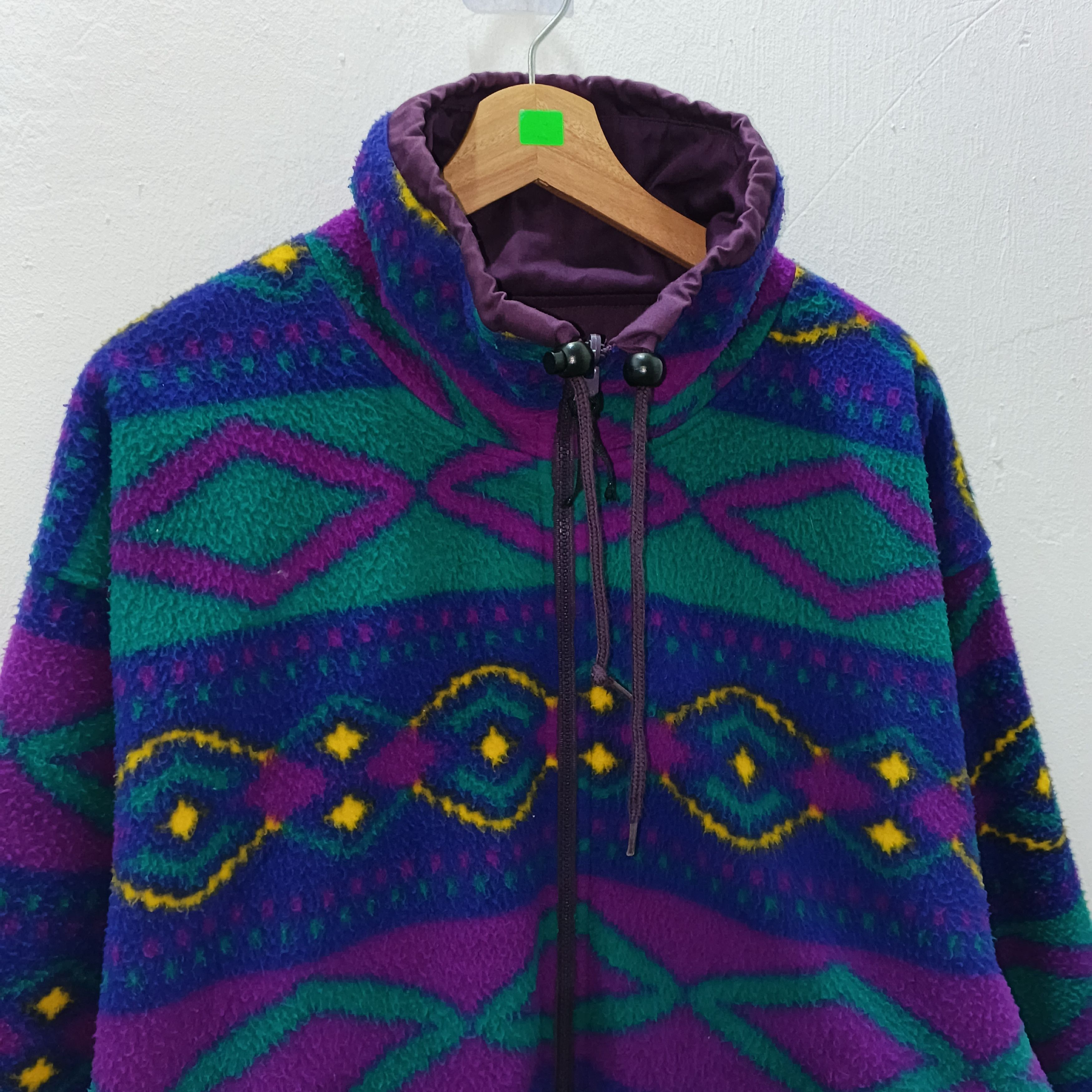 Japanese Brand Vintage 90's Riversible Woolrich Fleece Winter Zip-Up Size US XL / EU 56 / 4 - 2 Thumbnail