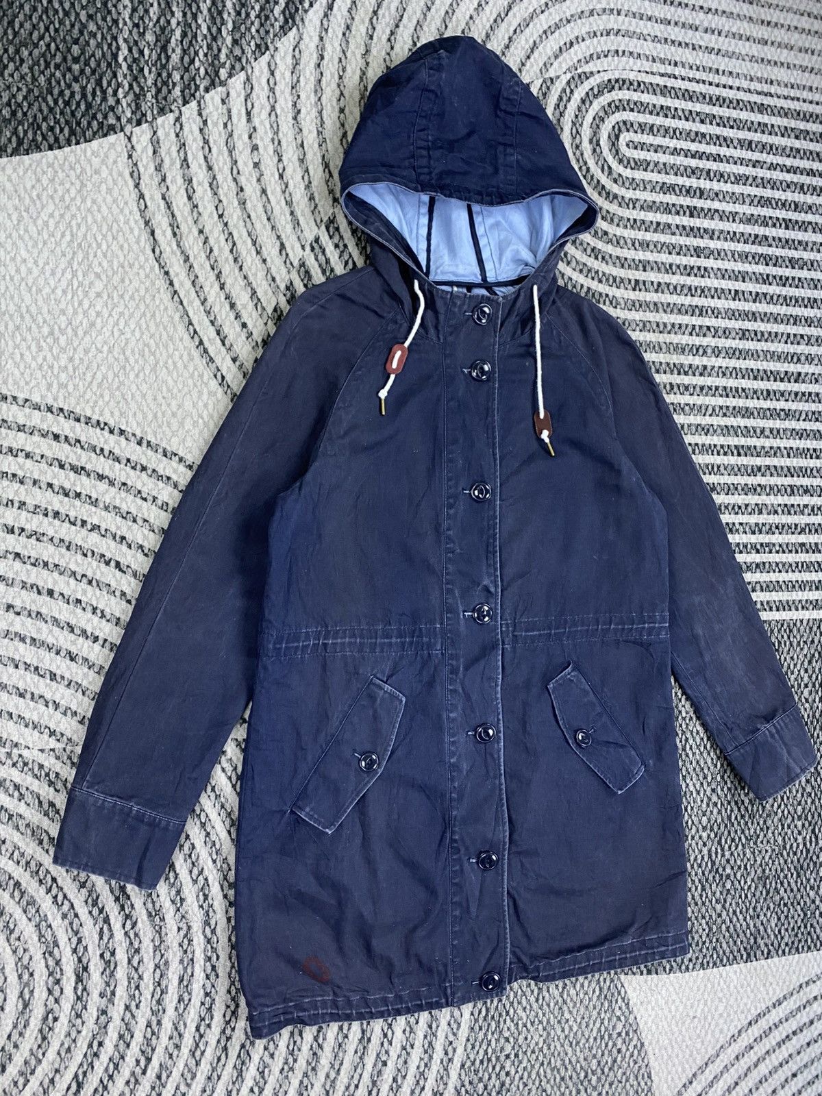Lands' End Vintage Land’s End Long Button Hooded Jacket Size M / US 6-8 / IT 42-44 - 3 Thumbnail