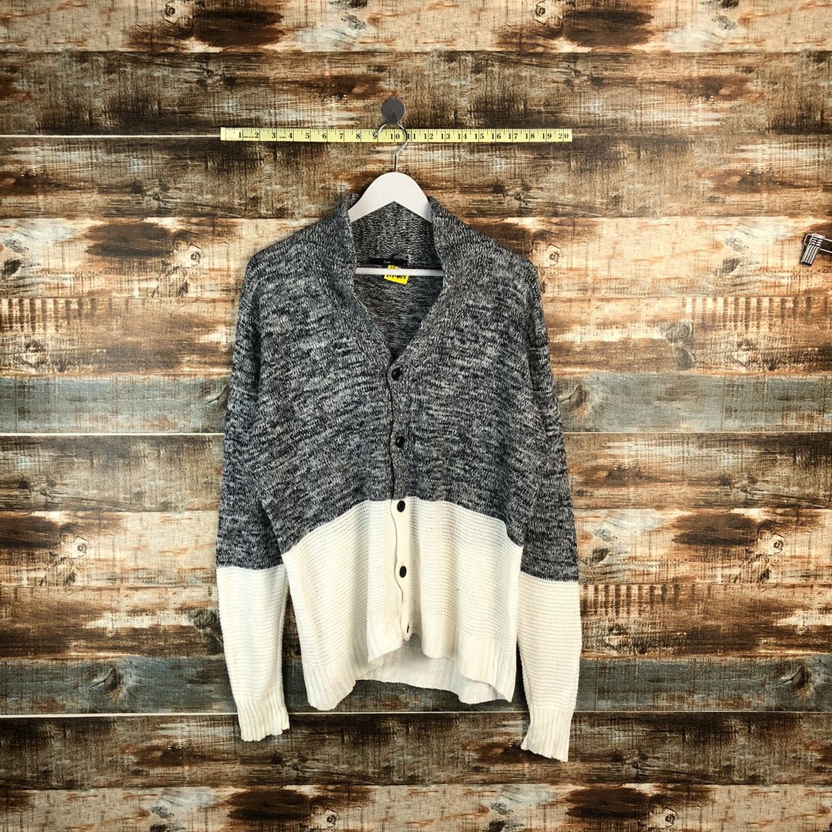 Japanese Brand Lucy Stripe Grey Cardigan Knitwear #A1968 Size US M / EU 48-50 / 2 - 1 Thumbnail