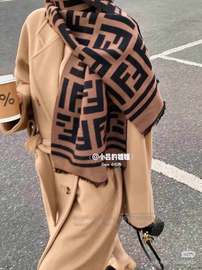 Fendi Fendi Monogrammed FF Fringe Wool Scarf Size ONE SIZE - 7 Thumbnail