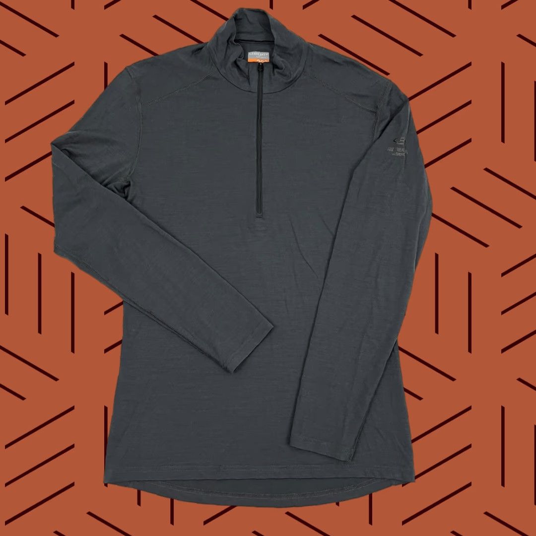 Icebreaker Icebreaker Merino 200 Pullover Mens M Gray Wool Hiking Base Layer Quarter Zip Jacket Size US M / EU 48-50 / 2 - 1 Thumbnail
