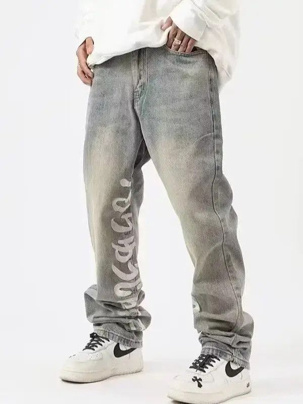 Japanese Brand Retro zipper loose straight leg jeans Size US 32 / EU 48 - 6 Thumbnail