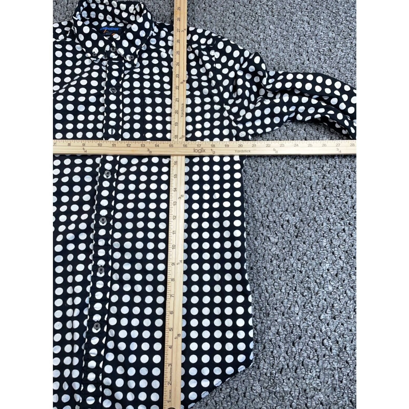 Vintage Kidrobot Shirt Adult Medium Black White Polka Dot Button Down Collar Cotton Mens Size US M / EU 48-50 / 2 - 5 Thumbnail