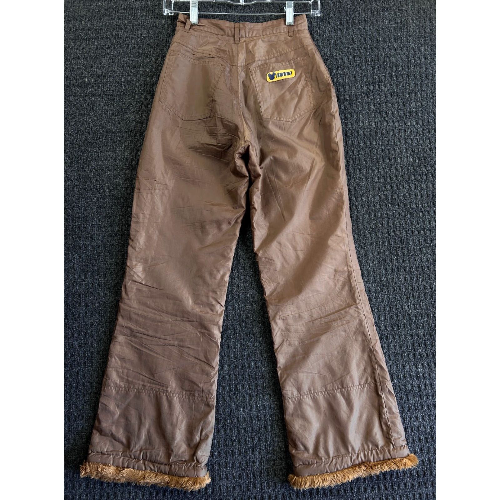 Mickey Unlimited VINTAGE Minnie Mouse Disney Mickey Flare Snow Pants Lined Fur Cuff Brown Women S Brown Snow Pants 90s y2k Disney Minnie Mouse Mens Womens Girls Size 28" / US 6 / IT 42 - 3 Thumbnail