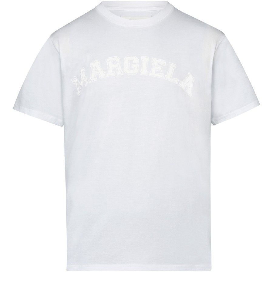 Maison Margiela oc11z0925 Logo Cotton Jersey T-Shirt in White Size M / US 6-8 / IT 42-44 - 1 Thumbnail
