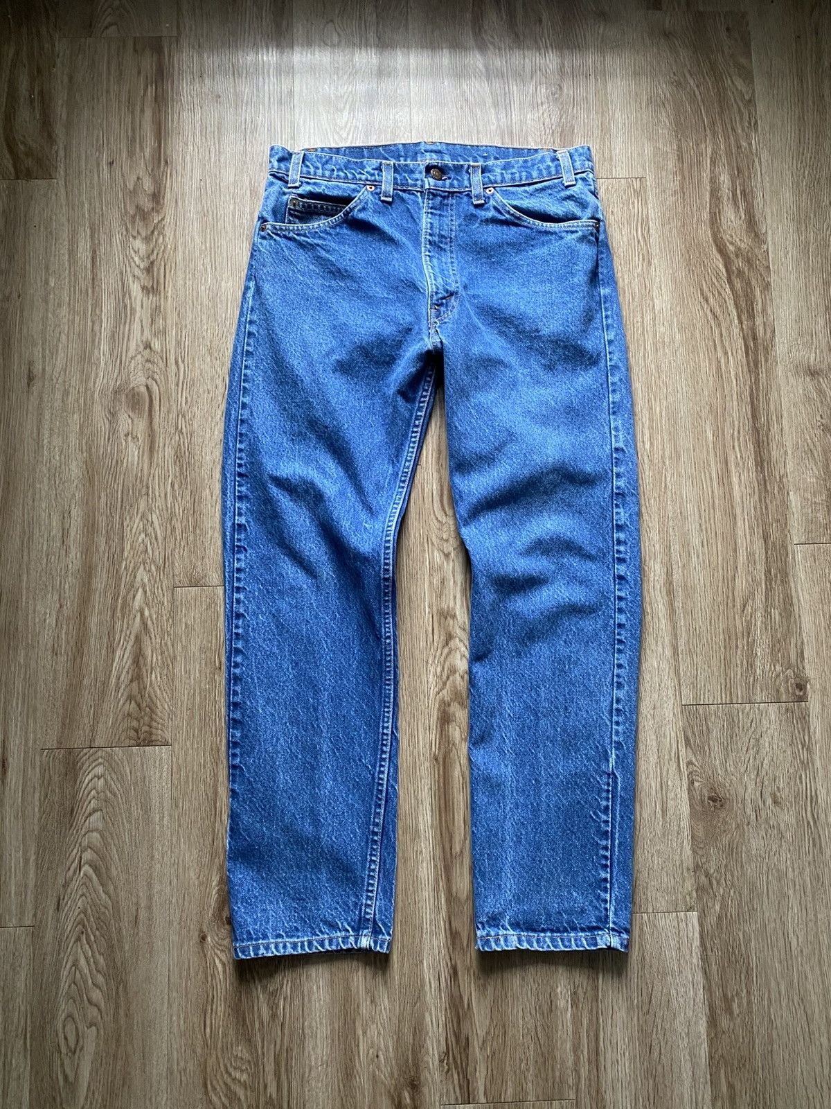 Vintage 80s Levis 505 Orange Tab USA Blue Denim Jeans