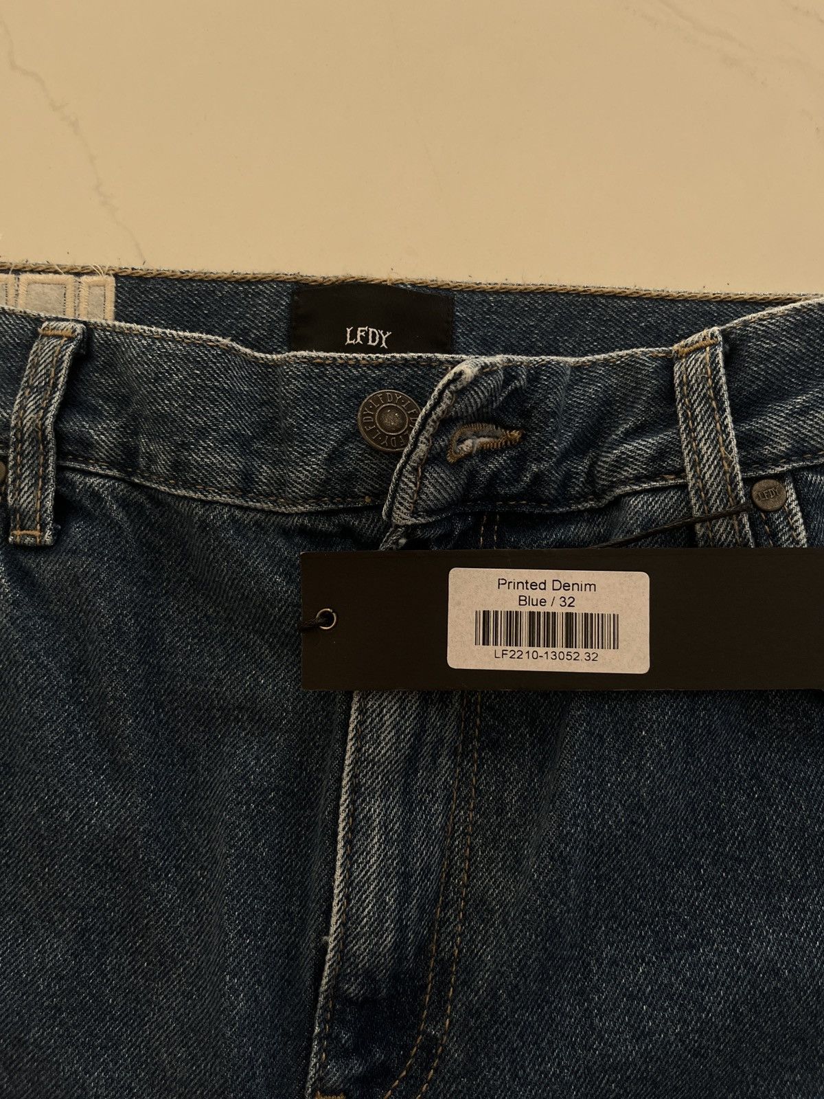 LFDY × Vintage LFDY Holy Print Denim Jeans Size US 32 / EU 48 - 3 Thumbnail