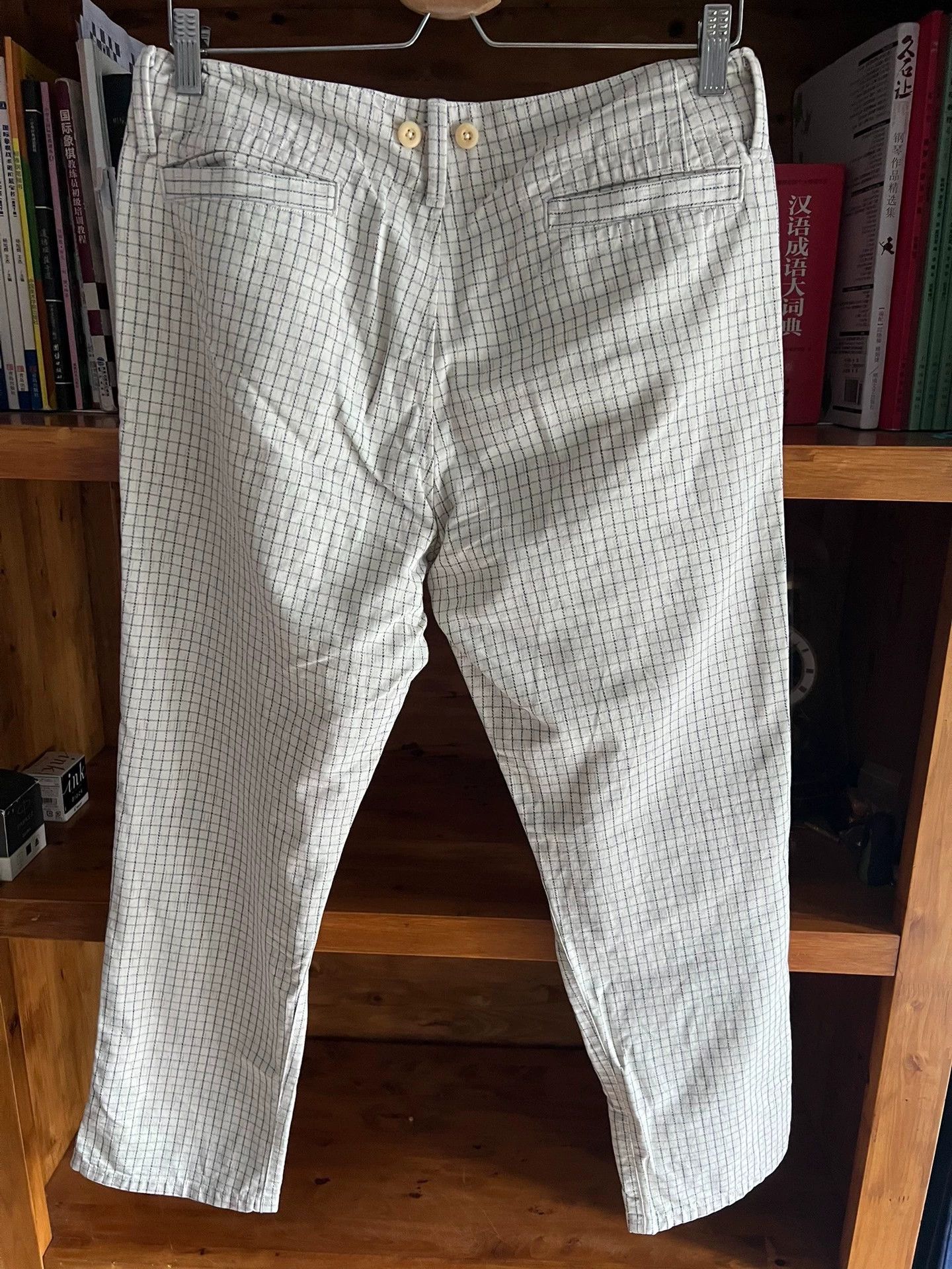 45rpm 45r Japan Suspenders Plaid 9/10 Pants White Size4 LikeNew Size US 34 / EU 50 - 8 Thumbnail