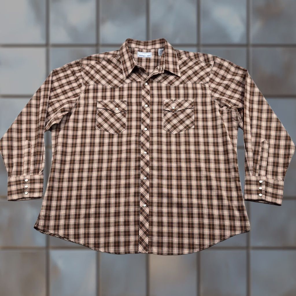Wrangler Wrangler Wrancher Snap Up Shirt Mens 2XL Plaid Long Sleeve Western Cowboy Size US XXL / EU 58 / 5 - 1 Thumbnail