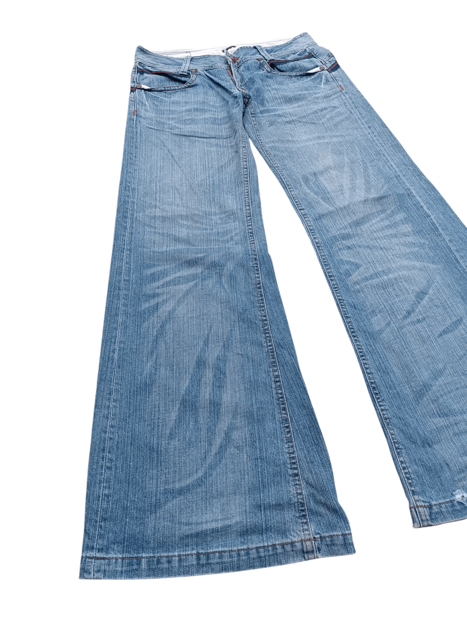 Japanese Brand SUPER FLARED🔥Et Boite Whiskers Faded Low Rise Boot Cut Size US 32 / EU 48 - 2 Thumbnail