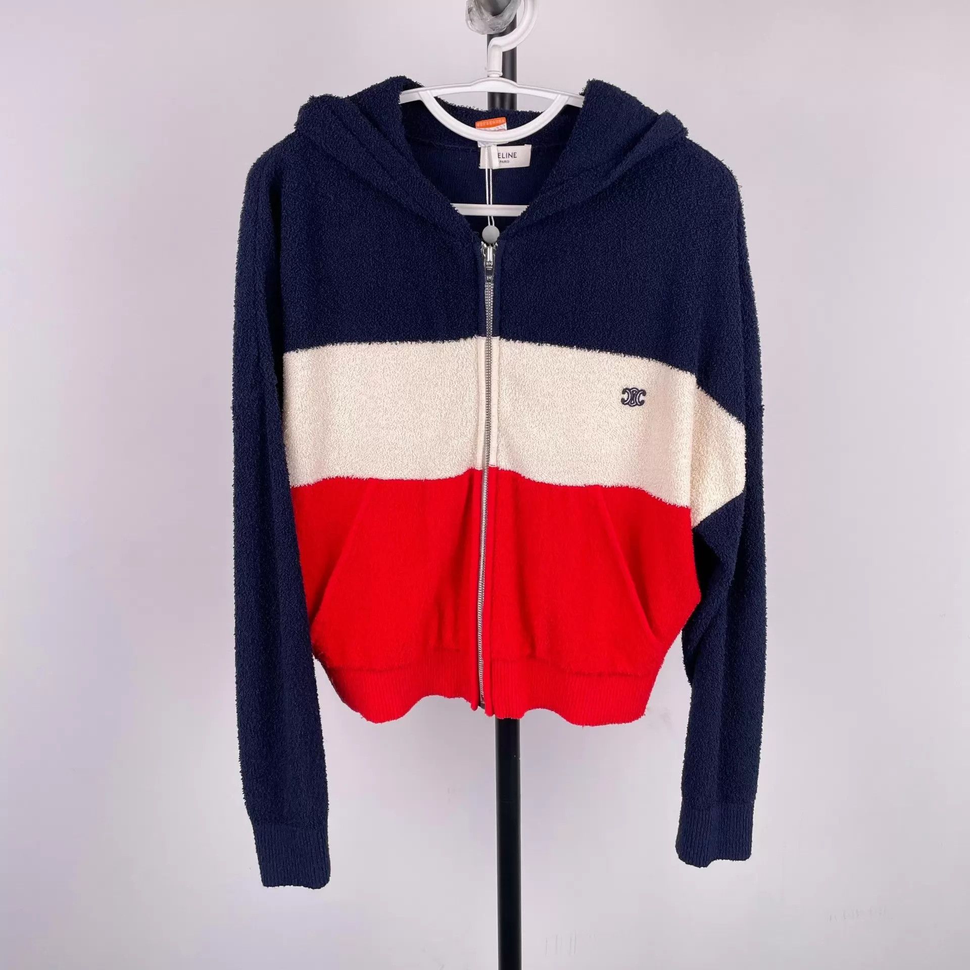 Celine CELINE Black White Red Color Blocked Coat S Size S / US 4 / IT 40 - 1 Thumbnail