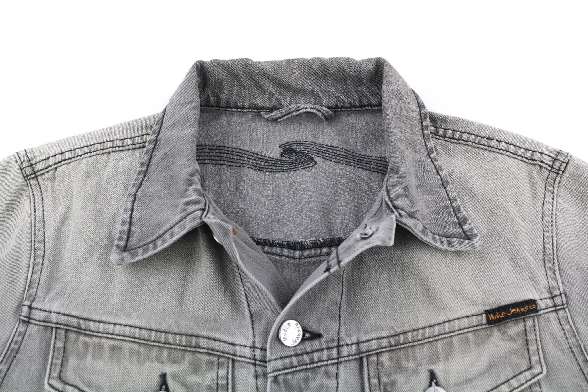 Nudie Jeans CONNY ORG. FOG S Organic Cotton Grey Denim Jacket 80337 Size US S / EU 44-46 / 1 - 4 Thumbnail